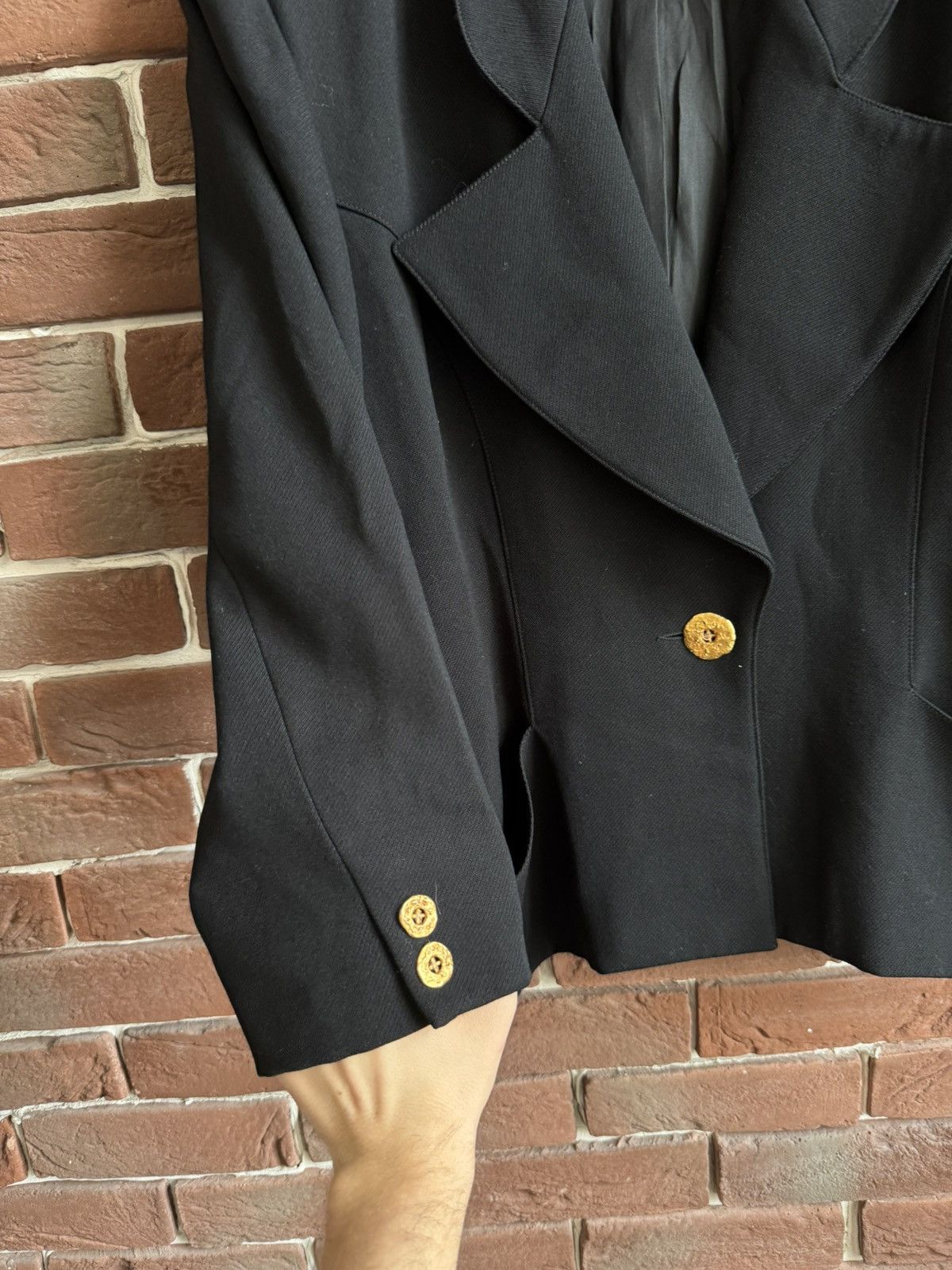 Chloe Vintage 90s Chloe Blazer Luxury Designer Woman Black Jacket Size L / US 10 / IT 46 - 5 Thumbnail