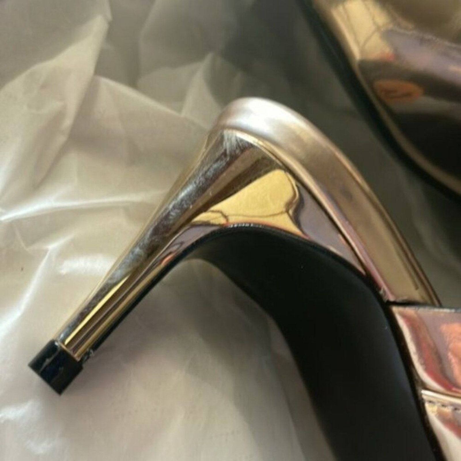 Stella McCartney Stella McCartney Cutout faux mirrored mules Rose Gold Size US 5 / IT 35 - 9 Thumbnail