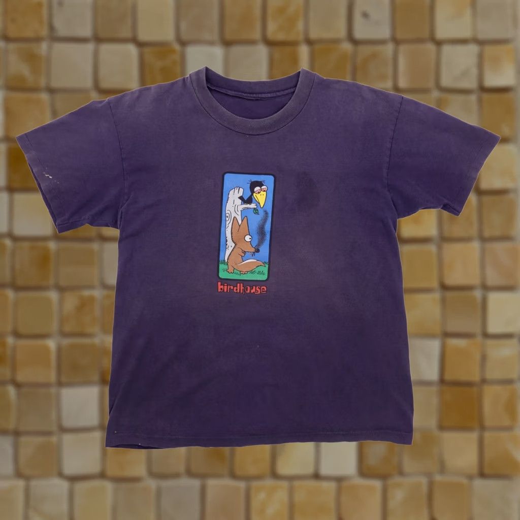 Vintage VINTAGE Birdhouse Shirt L Men's 1990s Navy Ocean Howell Mr Fox Graphic Tee Cotton Short Sleeve Blue 90s Size US L / EU 52-54 / 3 - 1 Thumbnail