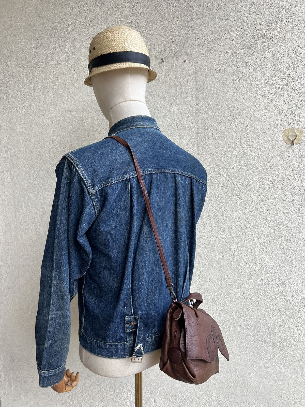 Leather Vintage IBIZA Japan Faded Patina Leather Mini Bag Size ONE SIZE - 6 Thumbnail