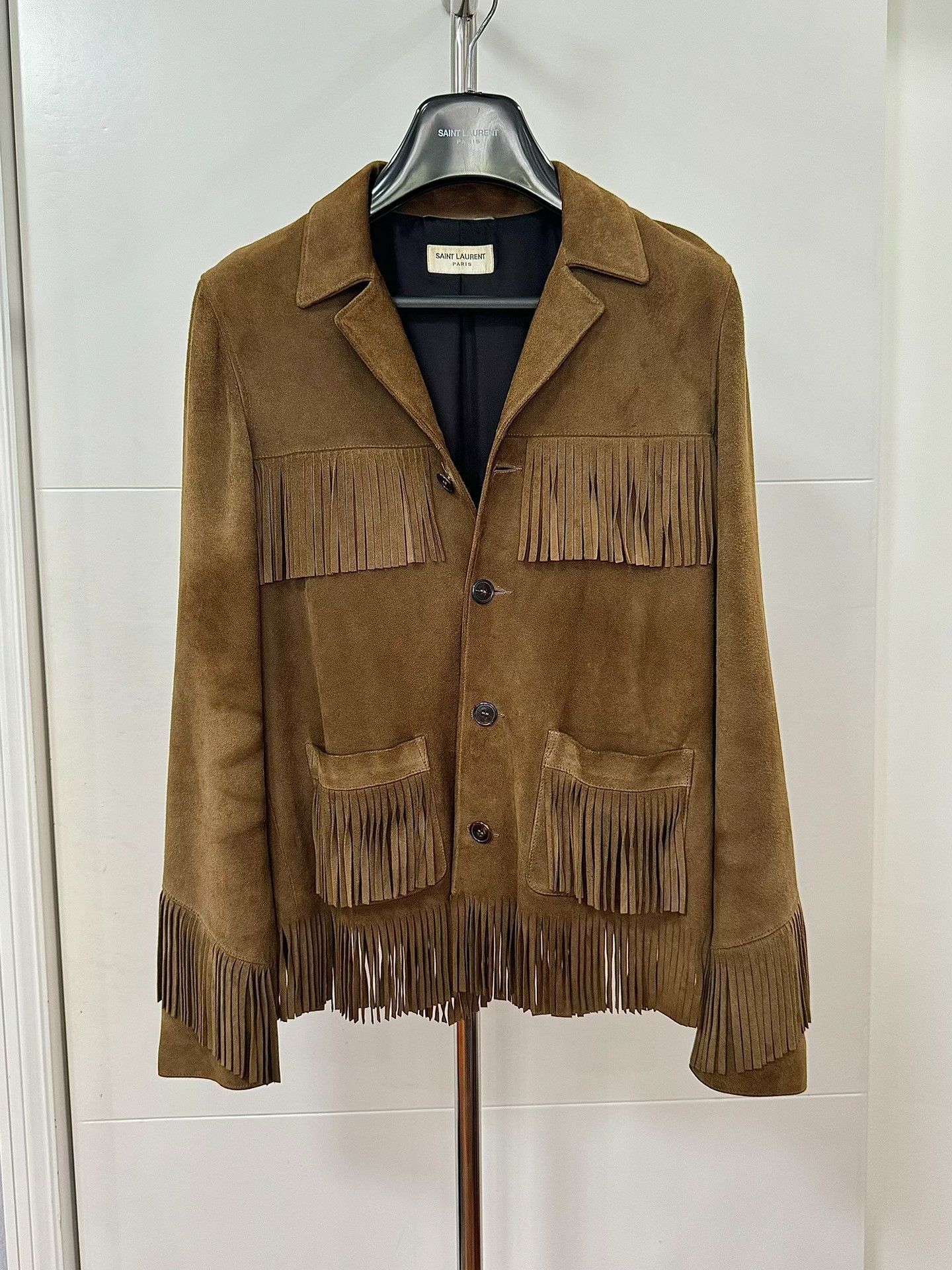 Saint Laurent Paris Saint Laurent Hedi Slimane Suede Fringe Jacket Size US S / EU 44-46 / 1 - 1 Thumbnail