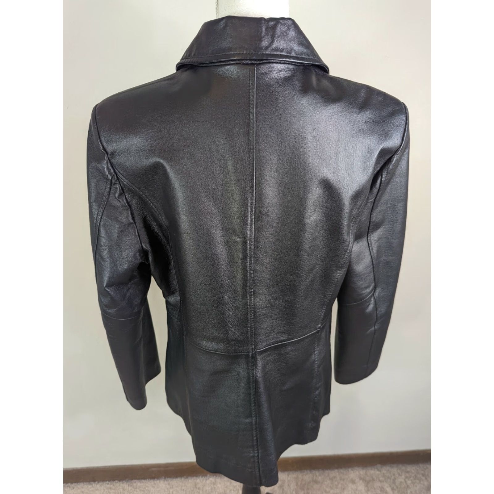 Vintage Vtg 00s Y2K Bomber Moto Motorcycle Biker Black Leather Jacket Women's Medium Jacket Size M / US 6-8 / IT 42-44 - 5 Thumbnail