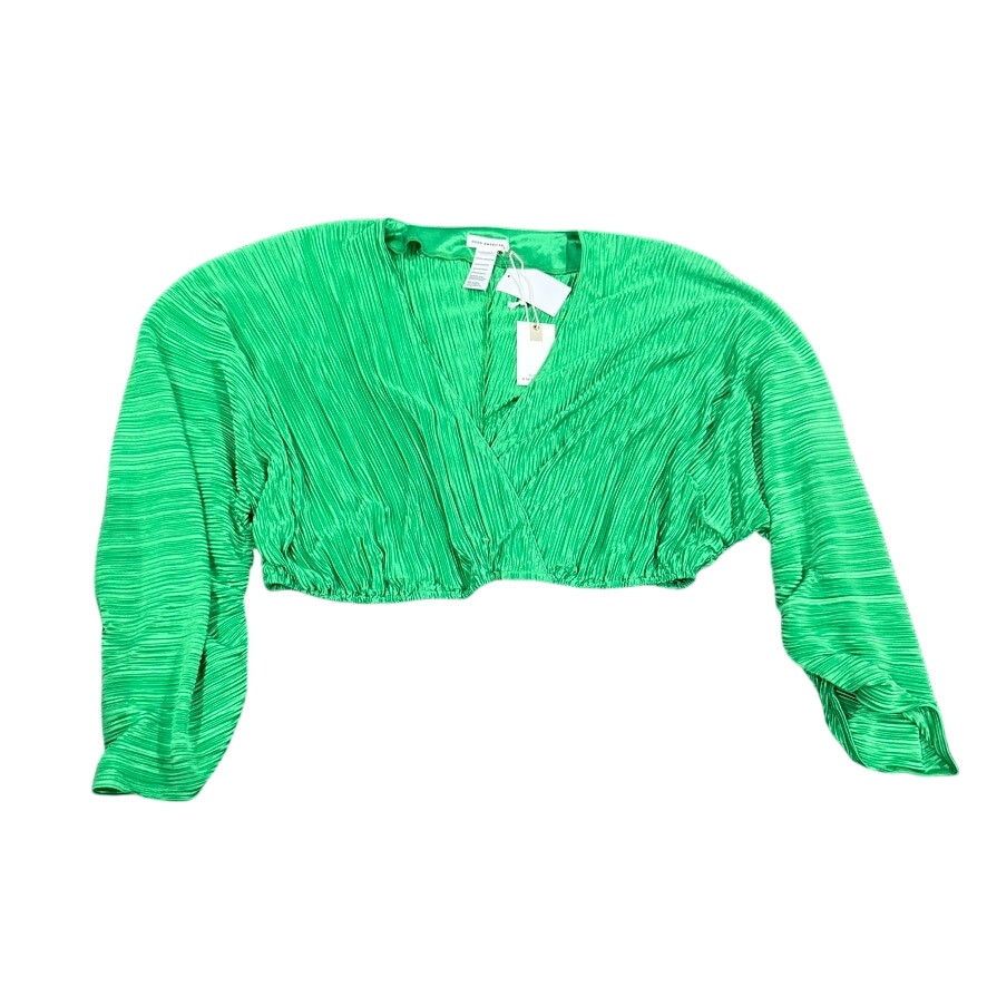 Good American Good American Plisse Sculpted Long Sleeve Cropped Top Size L / US 10 / IT 46 - 3 Thumbnail