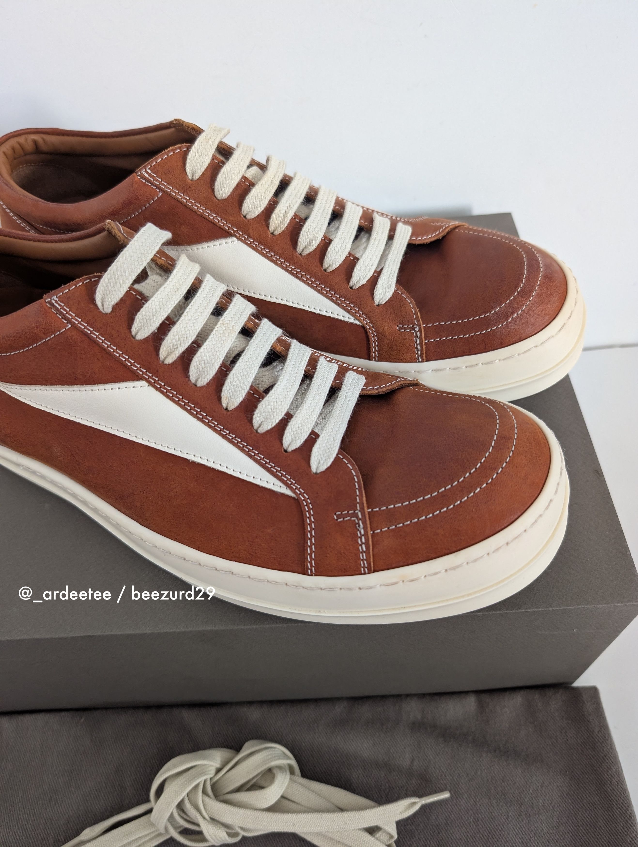 Rick Owens *NEW* NUBUCK LEATHER VINTAGE SNEAKERS VANS CLAY SS24 Size US 11 / EU 44 - 4 Thumbnail