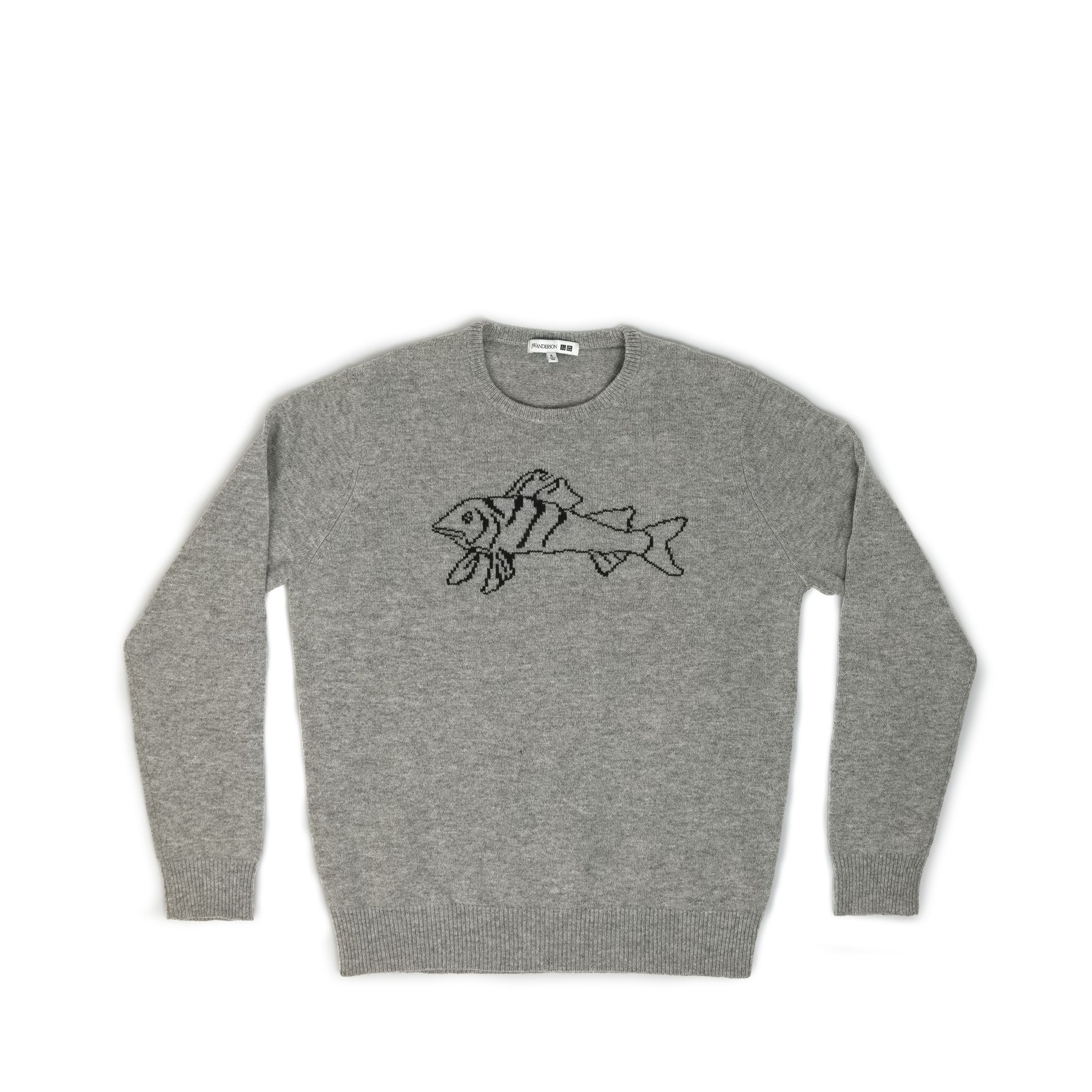 image of J W Anderson x Uniqlo J.w. Anderson Fw17 2017 Uniqlo Fish Sweater in Grey, Men's (Size Large)