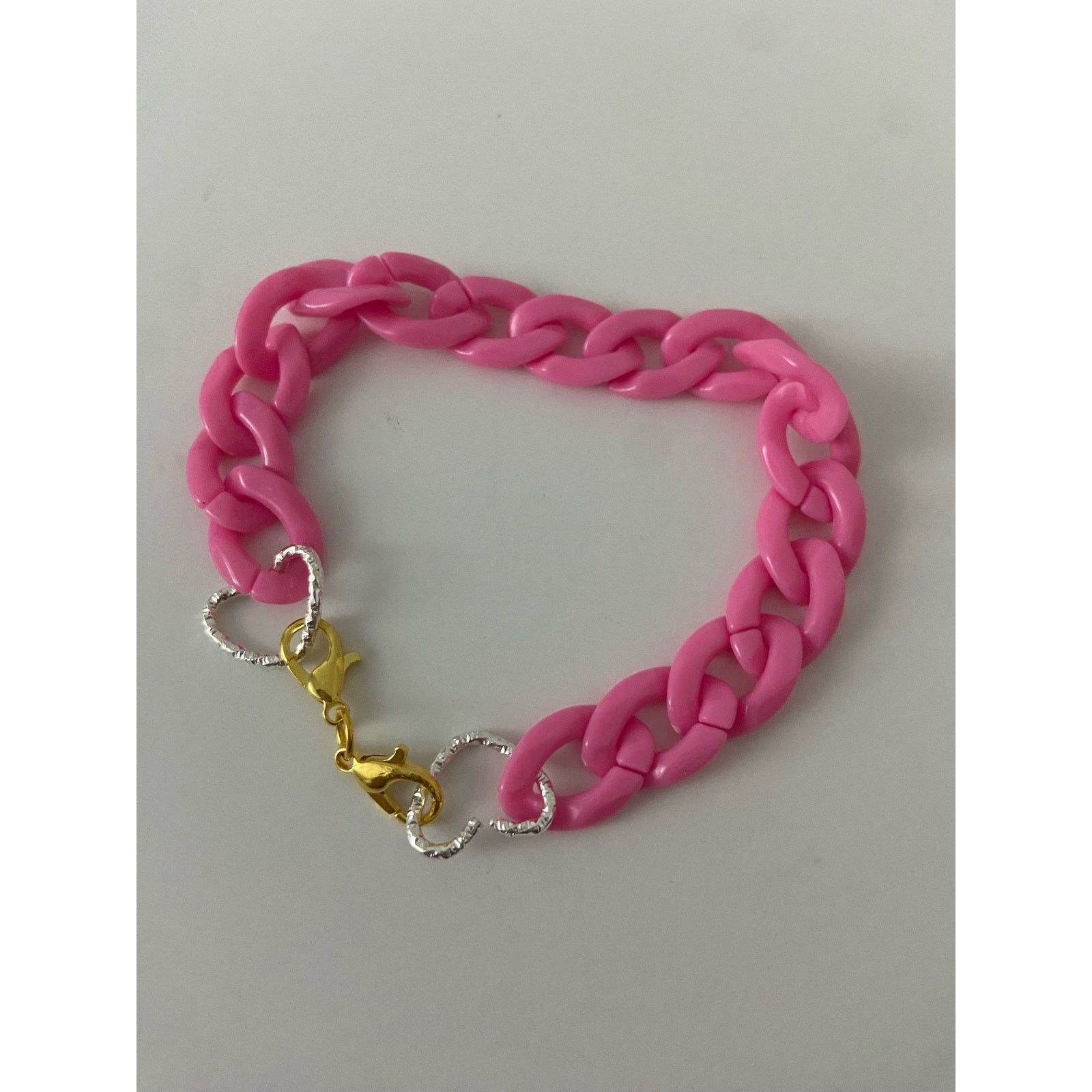 Handmade pink chain bracelet Size ONE SIZE - 3 Thumbnail