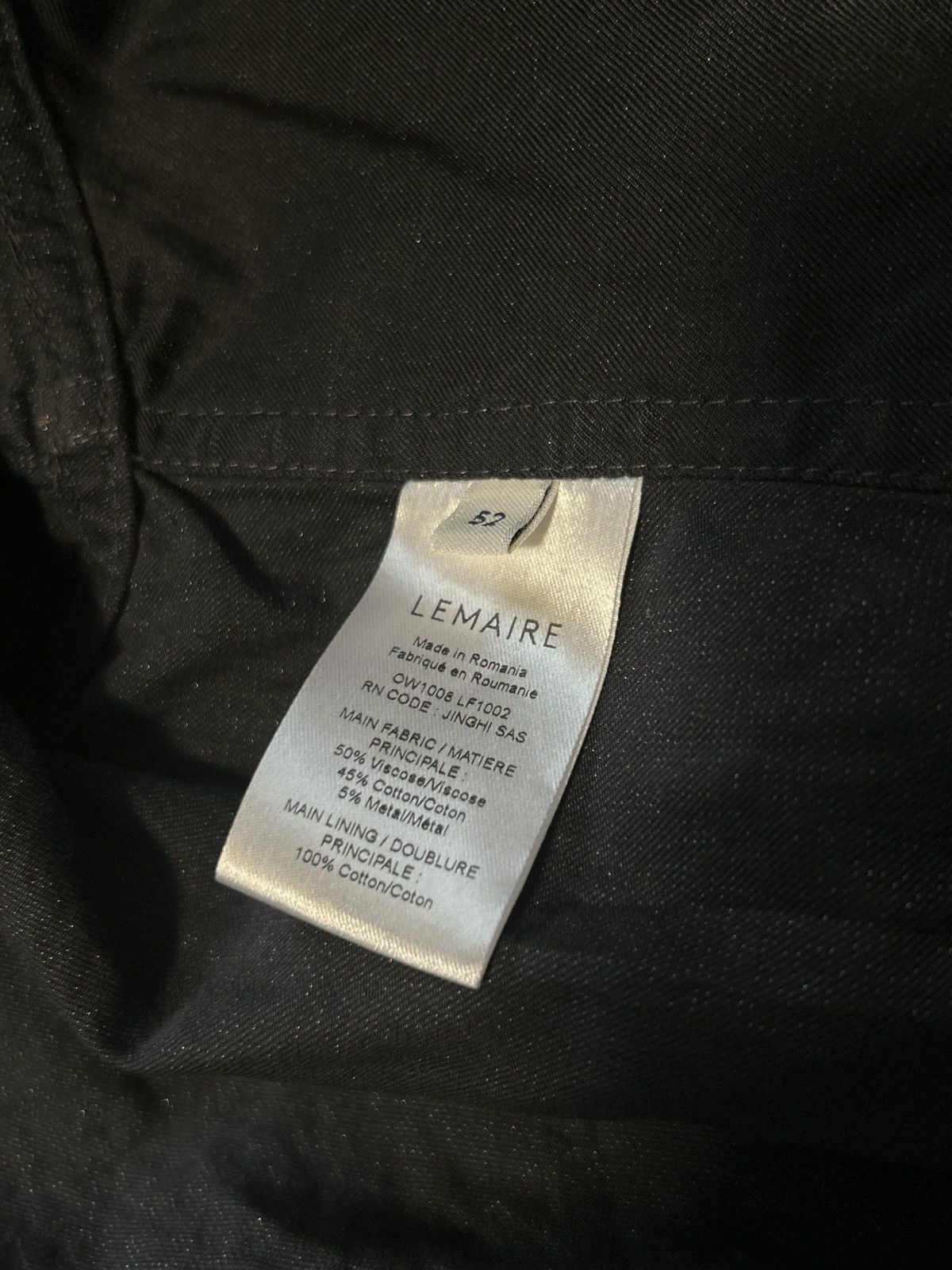 Lemaire Lemaire Black Crinkled Jacket Size US L / EU 52-54 / 3 - 4 Thumbnail