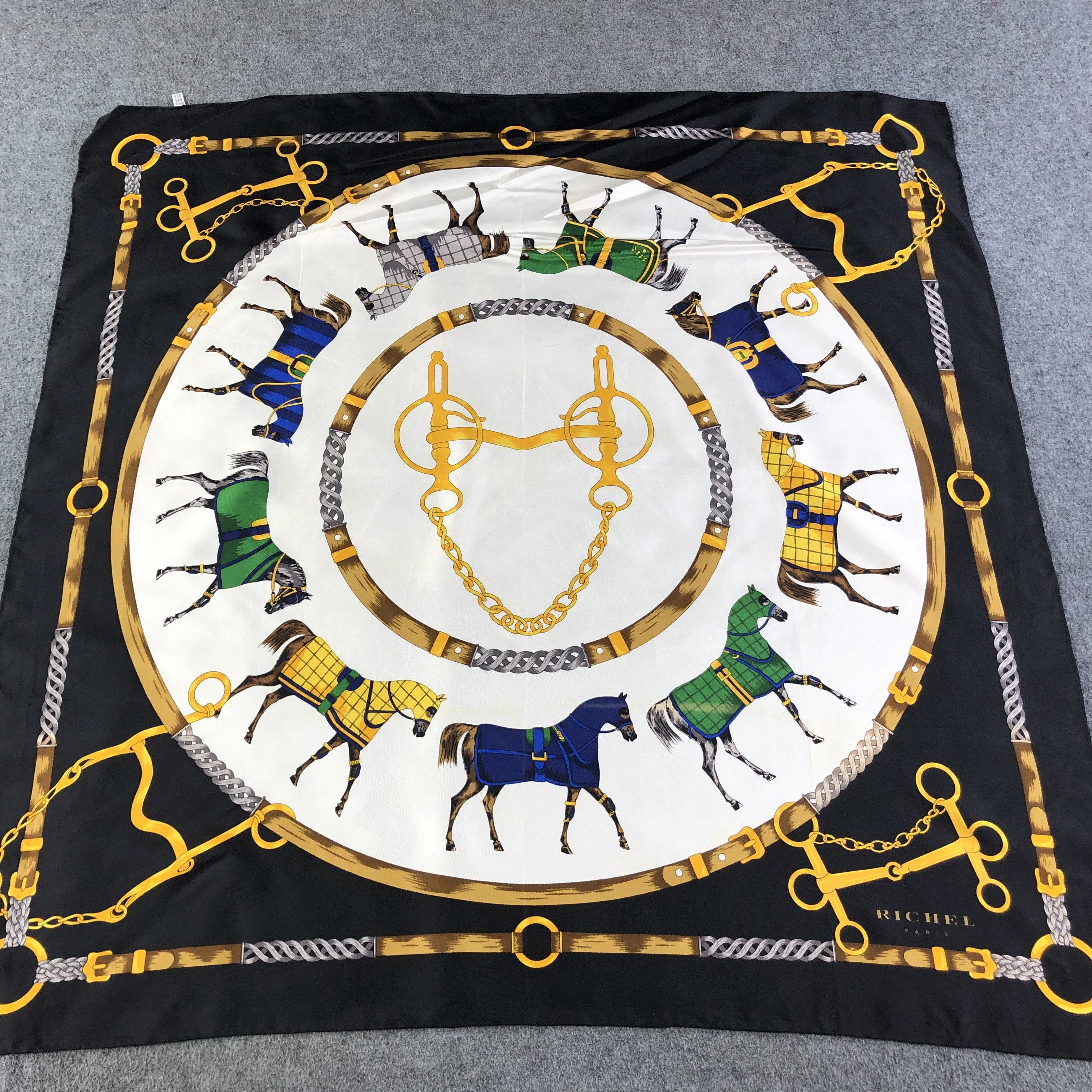 Vintage Richel Paris Hand Rolled Silk Scarf M492 Size ONE SIZE - 1 Thumbnail