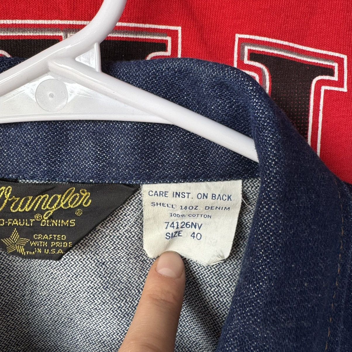 Vintage × Wrangler 74126NV 70s True Vintage Wrangler Navy Denim Trucker Jacket Size US XXS / EU 40 - 4 Thumbnail