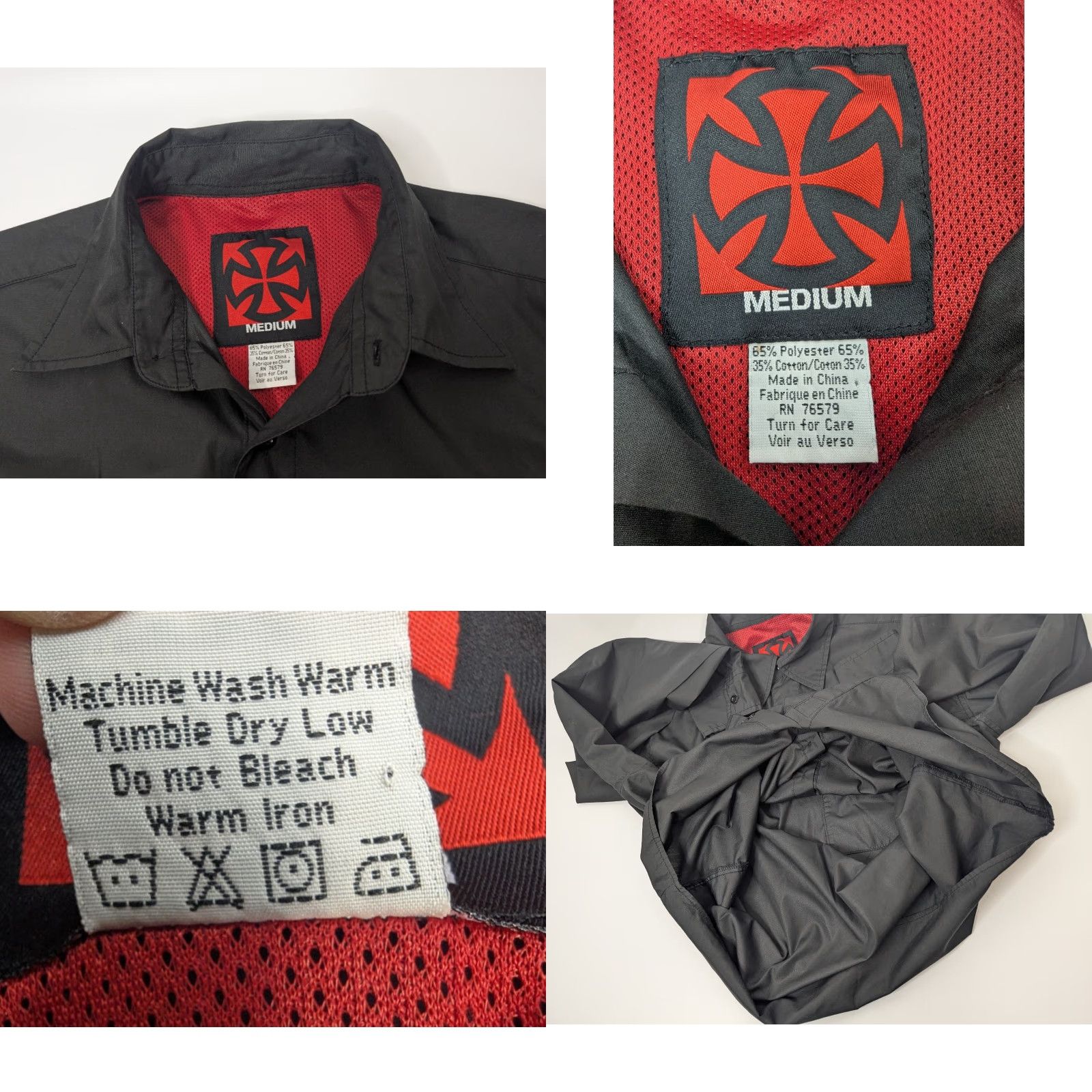 Vintage Independent Shirt Mens M Black Long Sleeve Button-Up Y2K Skater - Black Cotton Blend, Solid, Casual, Regular Fit, Collar Point, Size M Size US M / EU 48-50 / 2 - 8 Thumbnail