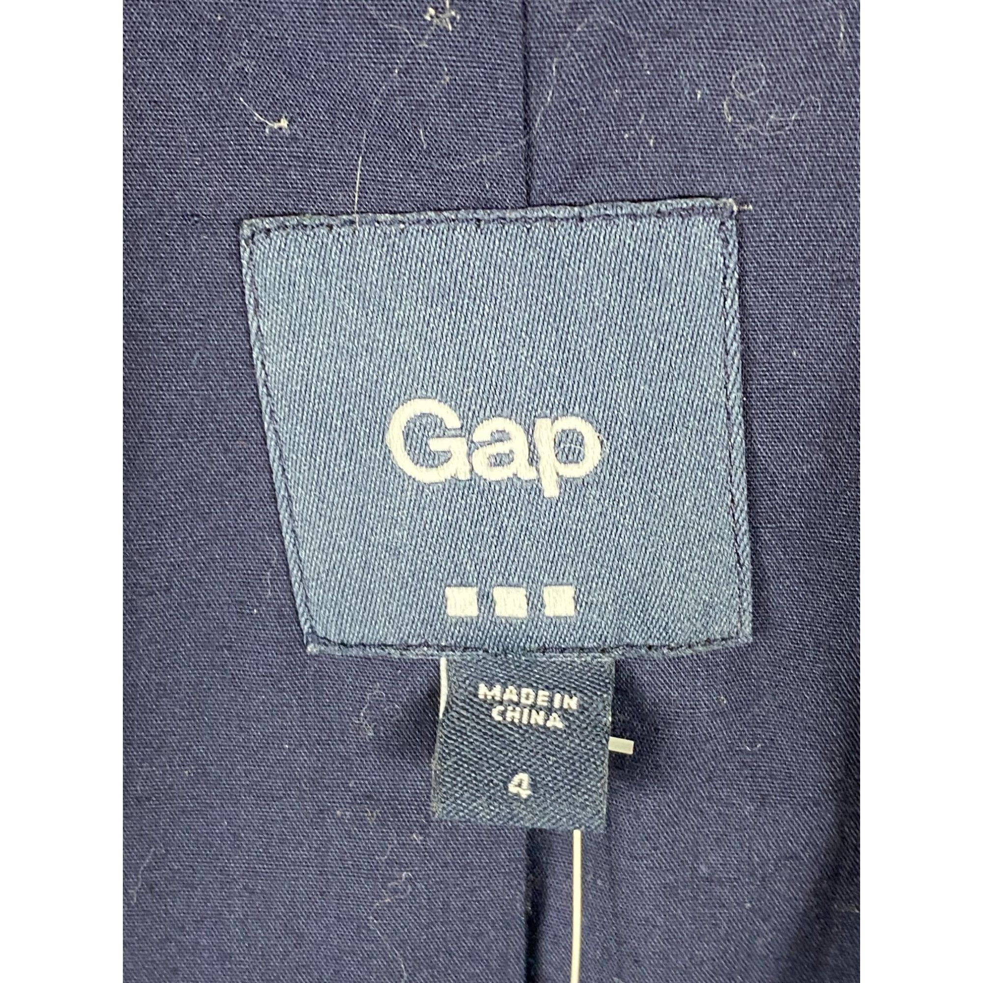 Gap GAP Floral Print 2-Button Blazer Jacket Navy Blue Size 4 Wom Size S / US 4 / IT 40 - 3 Thumbnail