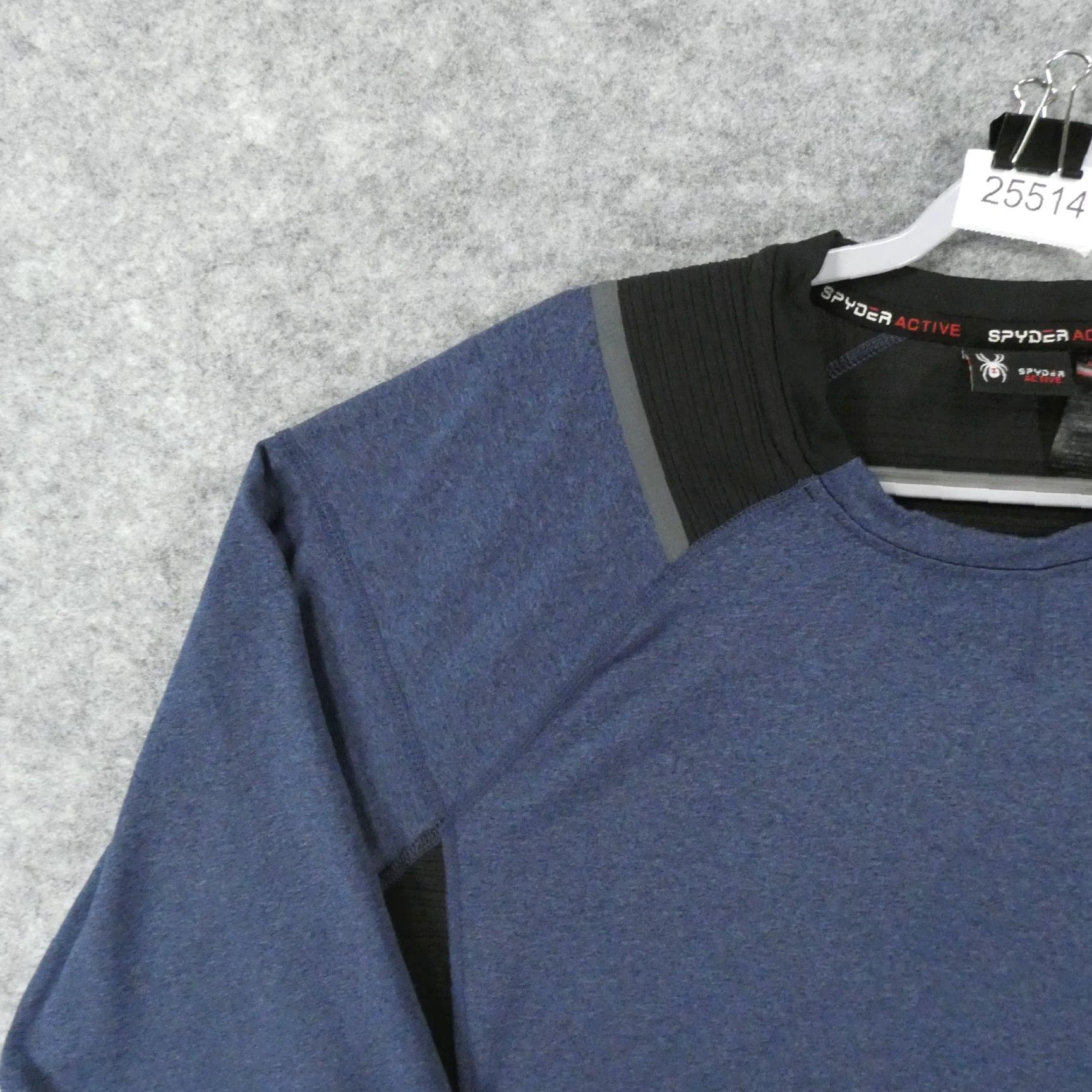 Spyder Spyder Active Shirt Men Large Long Sleeve Blue Black Pullover Lightweight Fleece Crew Neck Polyester Blend Spandex Size US L / EU 52-54 / 3 - 3 Thumbnail