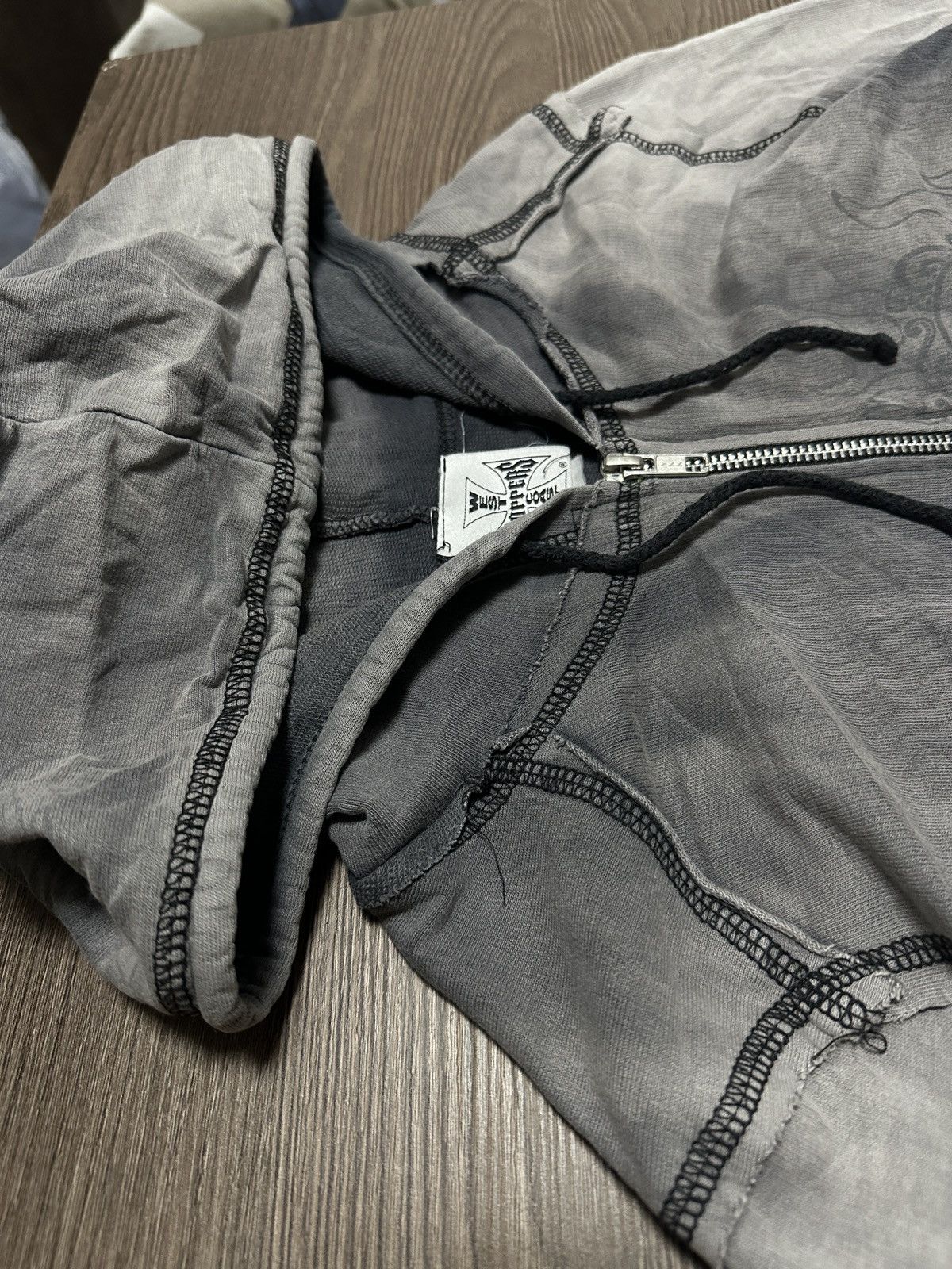 Vintage × West Coast Choppers Vintage West Coast Choppers Distressed Style Zip Hoodie Size M / US 6-8 / IT 42-44 - 10 Thumbnail