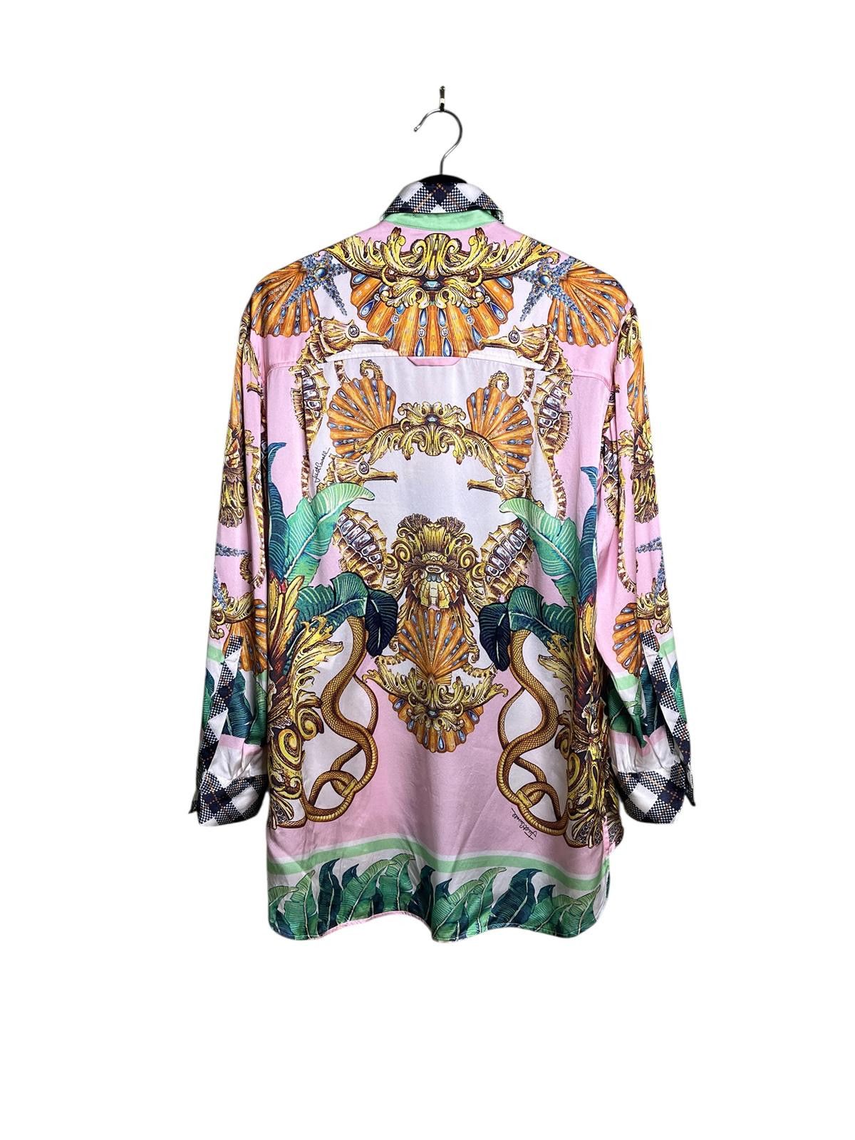 Roberto Cavalli Just Cavalli Silk Baroque Print Shirt Size 36 Size XS / US 0-2 / IT 36-38 - 2 Thumbnail