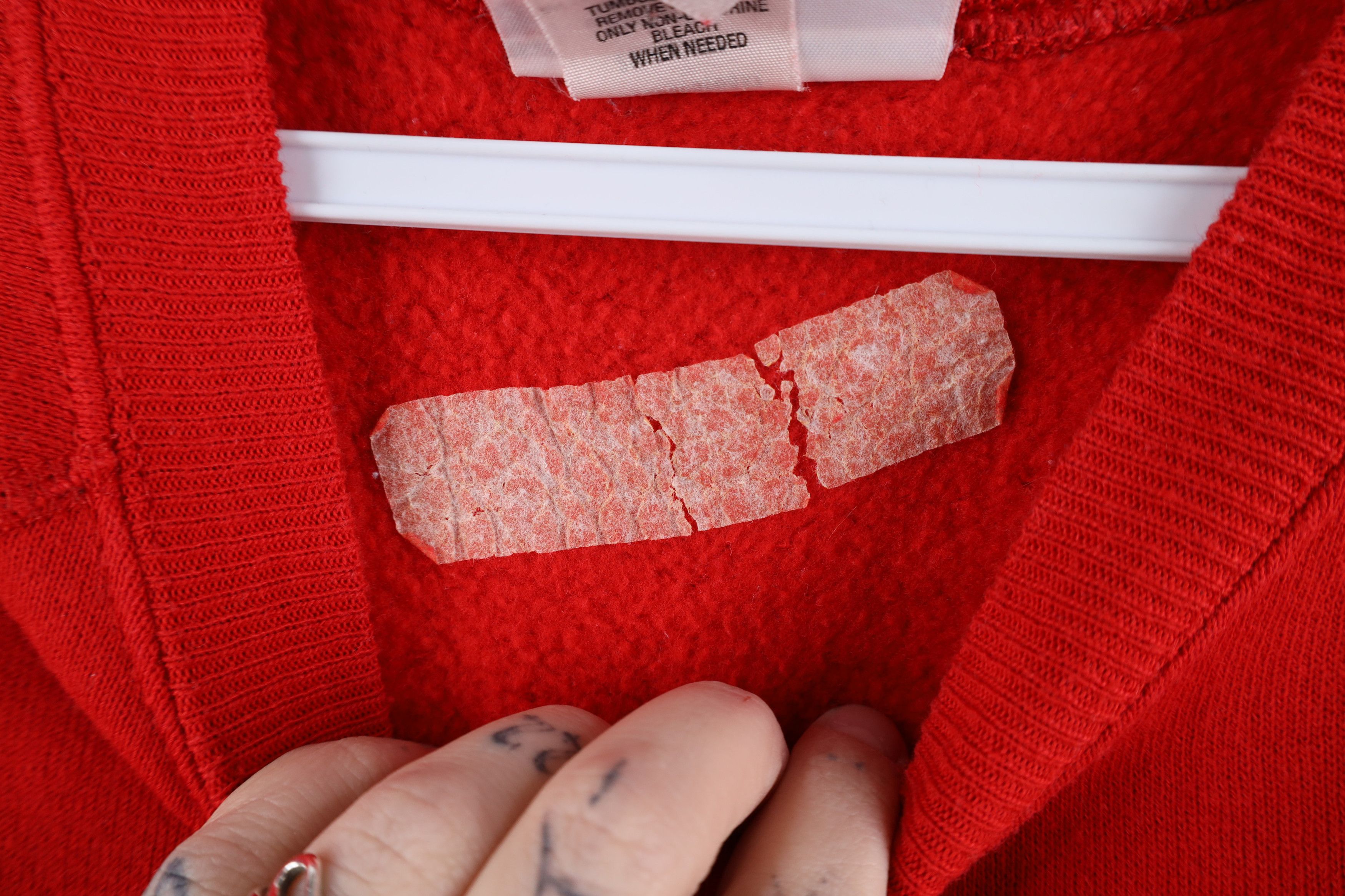 Vintage Vintage 80s Christmas Duck the Halls Sweatshirt Red USA Size M / US 6-8 / IT 42-44 - 10 Thumbnail
