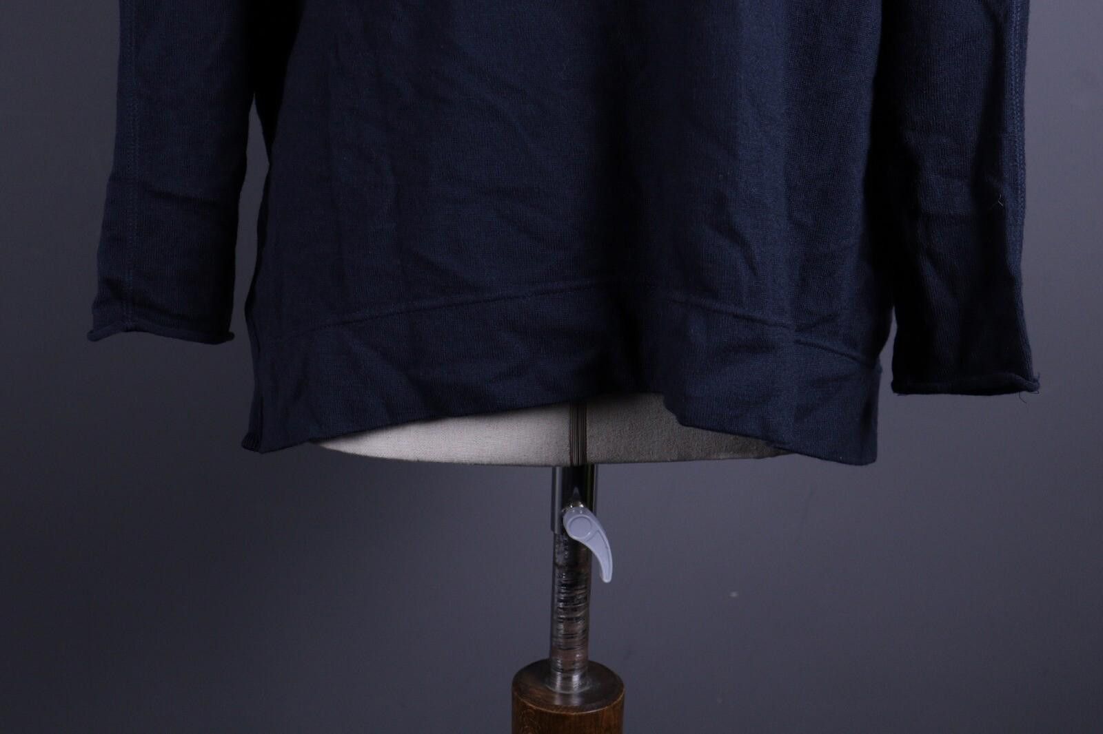 Designer Annette Gortz Dark Blue Wool Hooded Oversized Sweater Size M Size M / US 6-8 / IT 42-44 - 9 Thumbnail