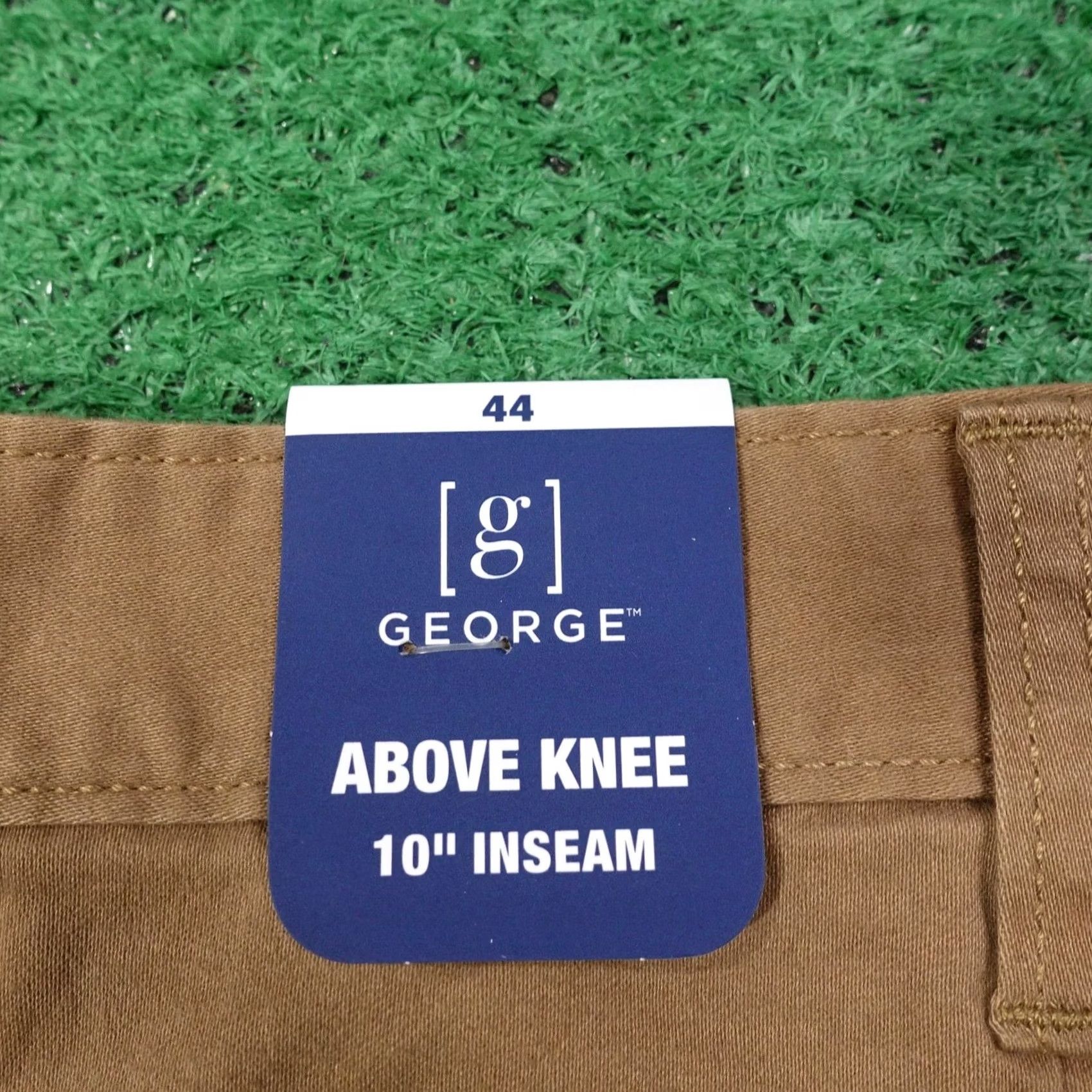 George George Shorts Mens 44 Brown Chino Cotton Spandex Pockets 10 Inseam Size US 44 / EU 60 - 4 Thumbnail