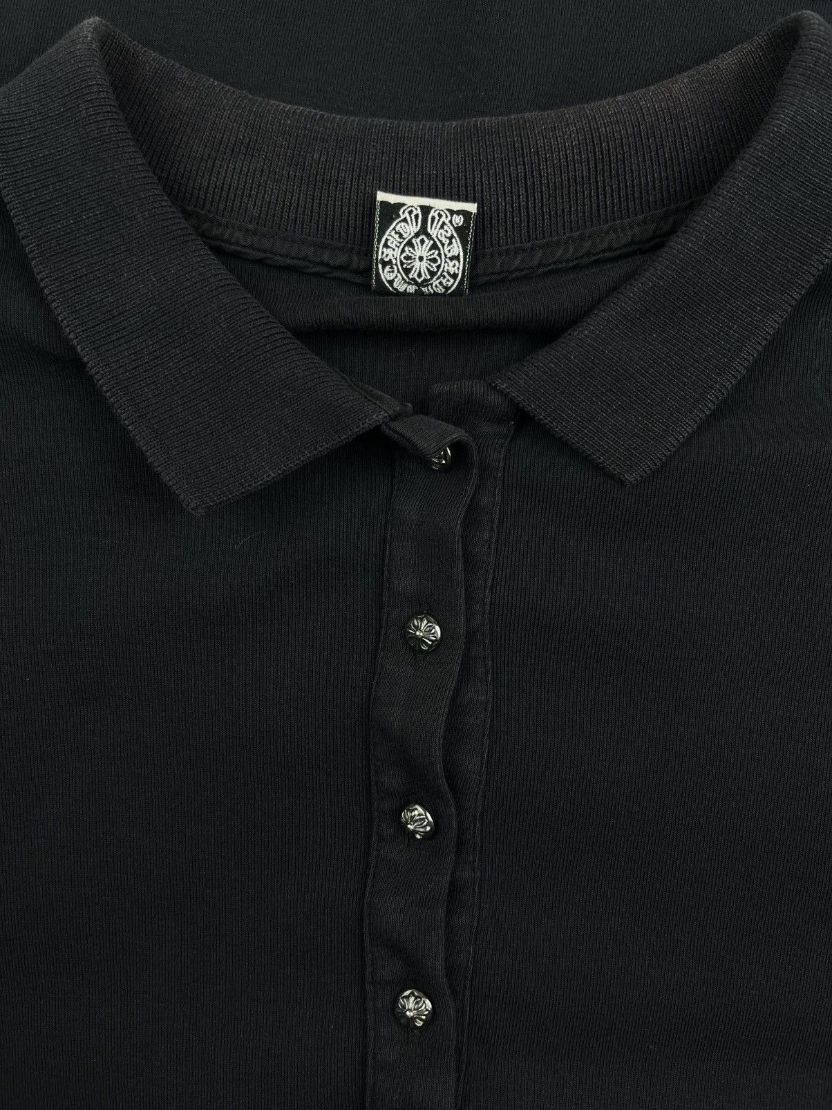 Chrome Hearts Chrome Hearts Vintage Silver Plus Button Baby Polo Tshirt Size M / US 6-8 / IT 42-44 - 3 Thumbnail