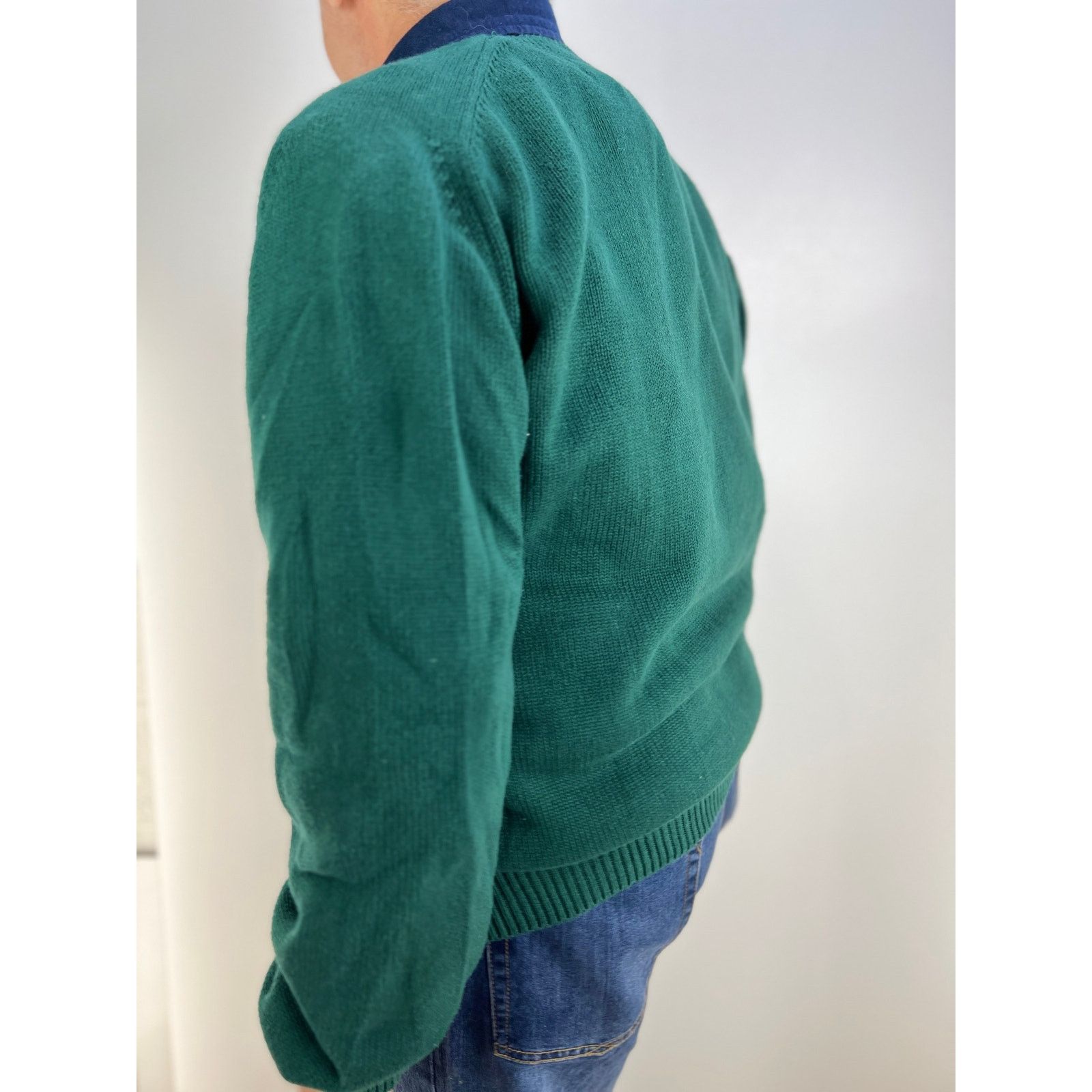 Lands' End × Vintage Vintage Lands' End Cotton Sweater Green Wool Free Pullover Size US M / EU 48-50 / 2 - 5 Thumbnail