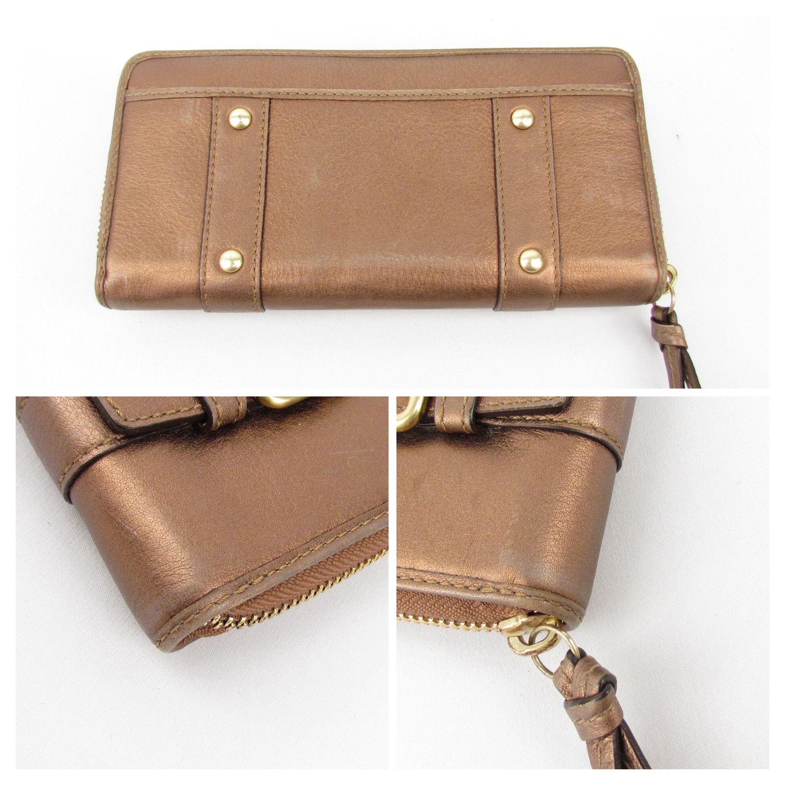 Coach Coach Zip Around Bronze Color Wallet Size ONE SIZE - 5 Thumbnail