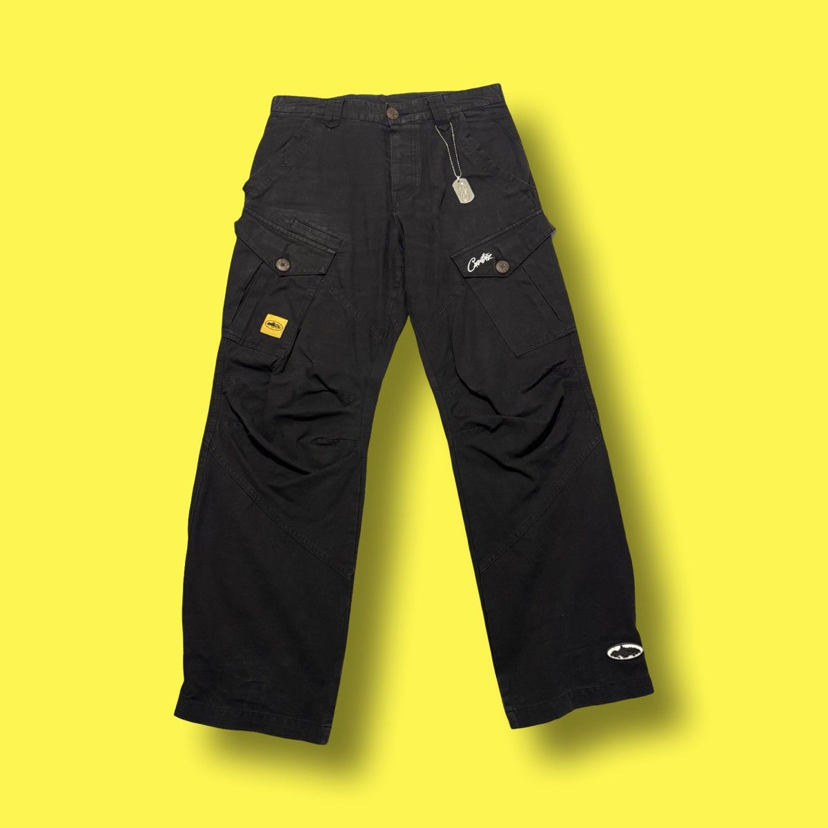 Corteiz Black Storm Cargo Trousers Pants - Waist 32 / Medium