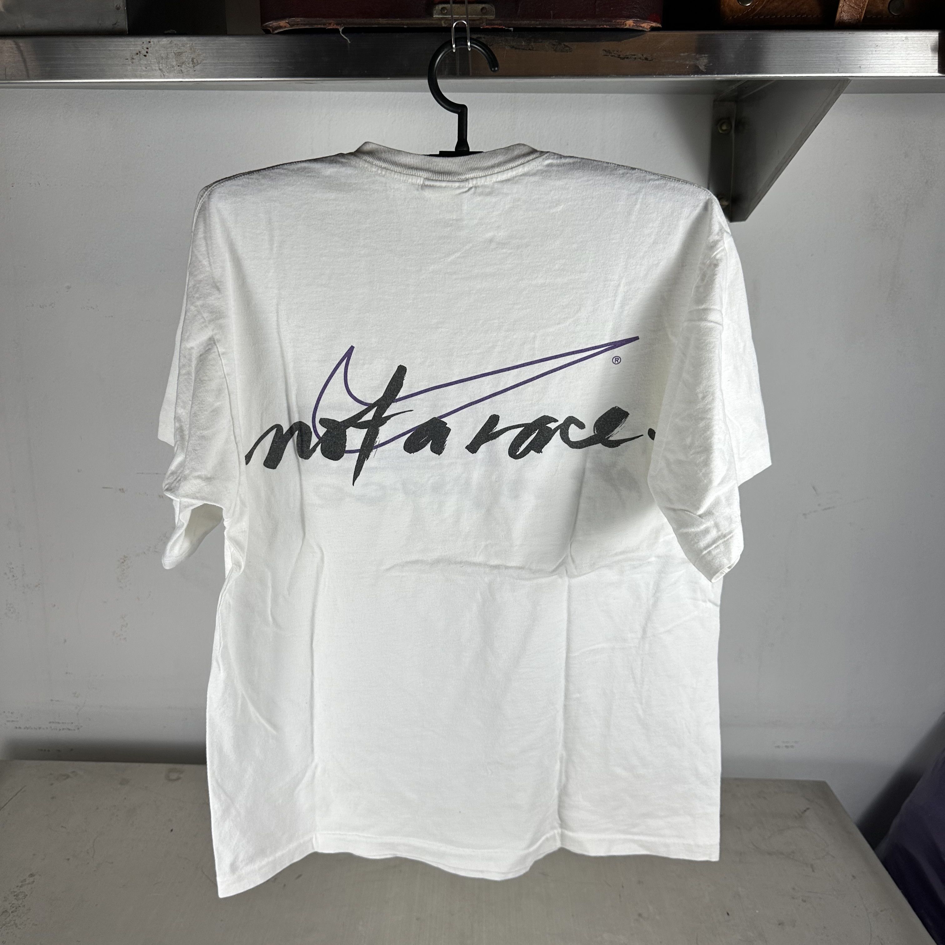 Vintage Nike 90s Run Walk It's A Pace Not A Race Graphic T-shirt Size US L / EU 52-54 / 3 - 3 Thumbnail