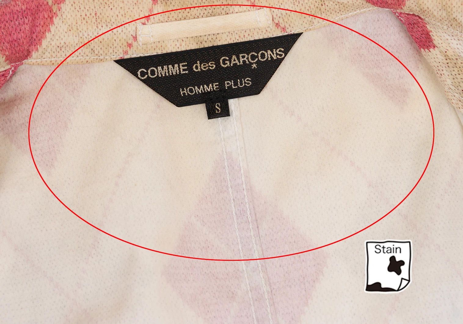 Comme des Garcons Homme Plus Cotton Argyle Knit Transfer Print Jacket Beige Pink S Size US S / EU 44-46 / 1 - 13 Thumbnail