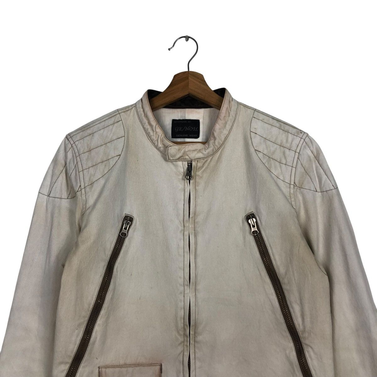 Japanese Brand 🔥CROPPED BIKER LEATHER JACKET COWHIDE GE/NOIL GENUINE WEAR Size US L / EU 52-54 / 3 - 5 Thumbnail