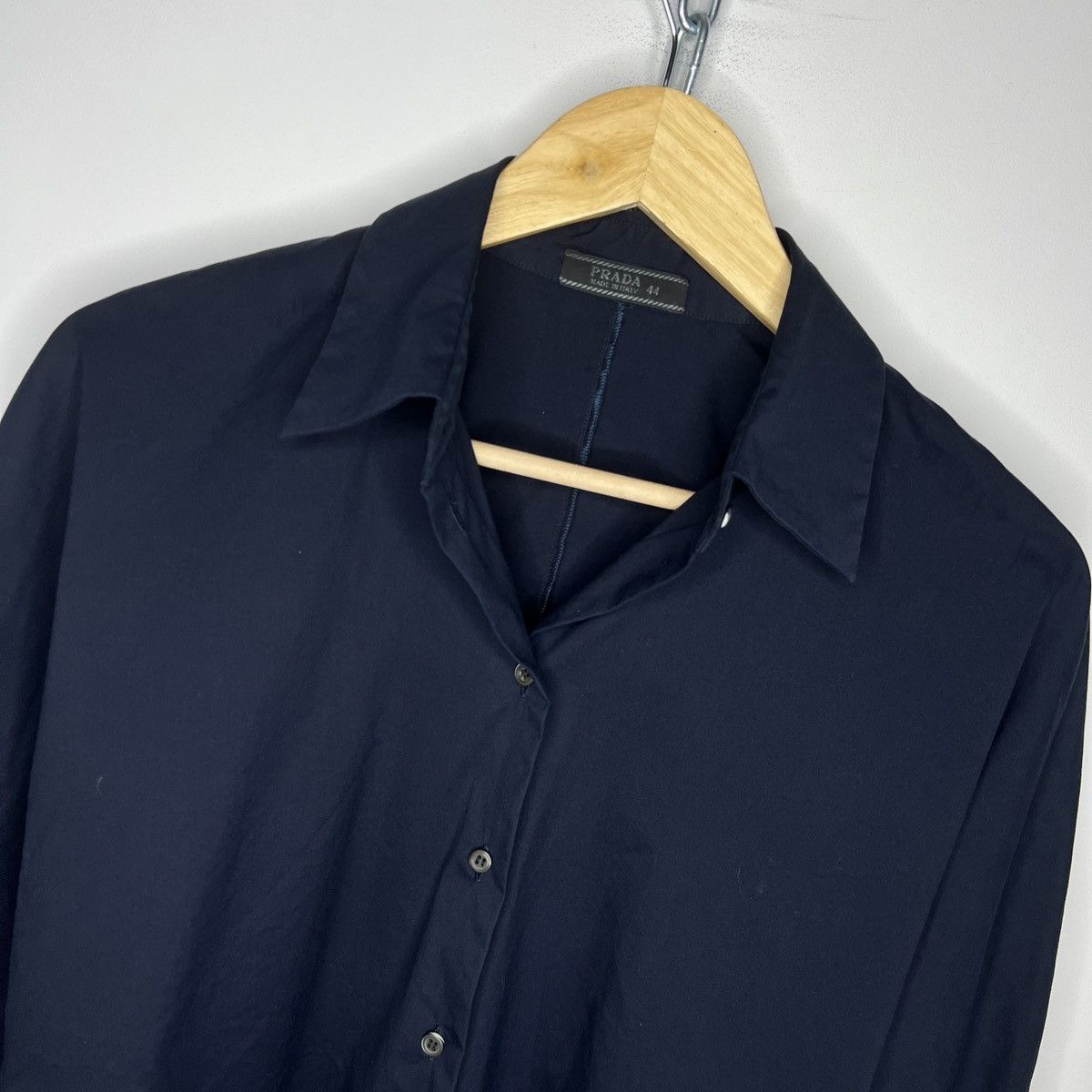 Designer × Prada Prada White stretch cotton blend button down shirt Size S / US 4 / IT 40 - 4 Thumbnail