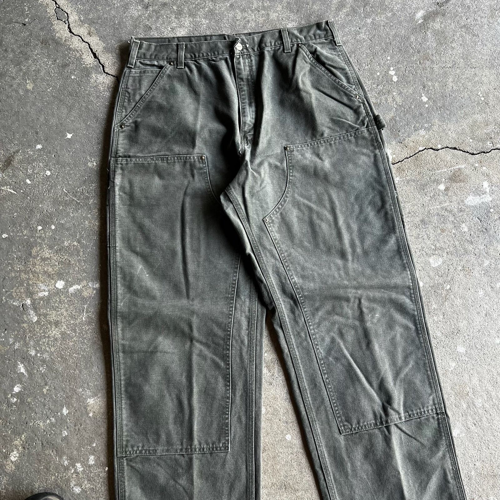 Carhartt × Vintage Carhartt green double knee work wear carpenter pants Size US 34 / EU 50 - 2 Thumbnail