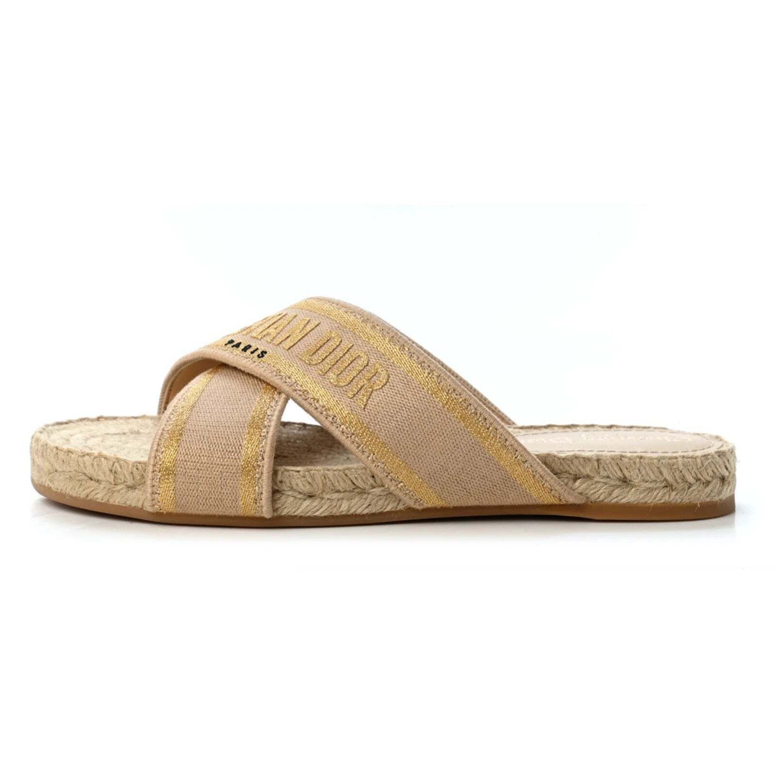 Dior Christian Dior Granville Dway Gold Beige Espadrille Size US 5 / IT 35 - 2 Thumbnail