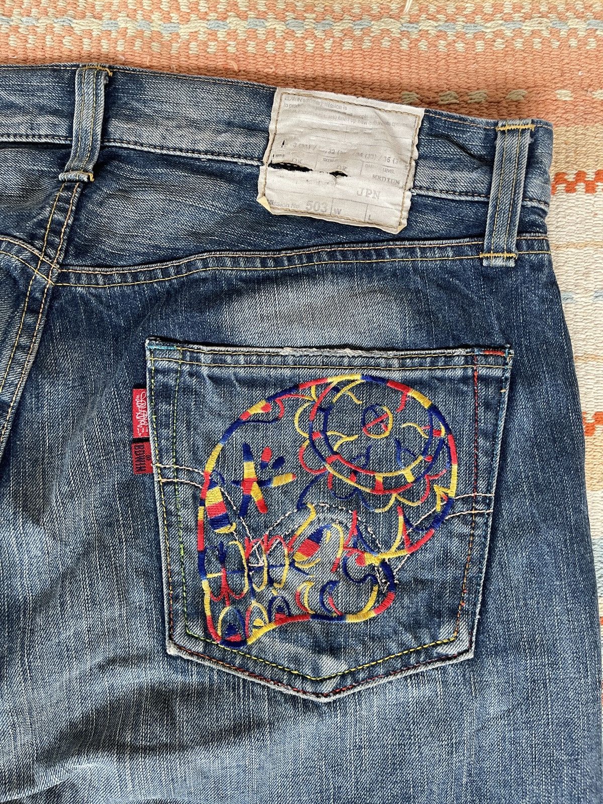 Edwin Vintage 90s🔥EDWIN✖️MURDER Squared🔥EMBROIDERY Distressed Denim Size US 38 / EU 54 - 14 Thumbnail