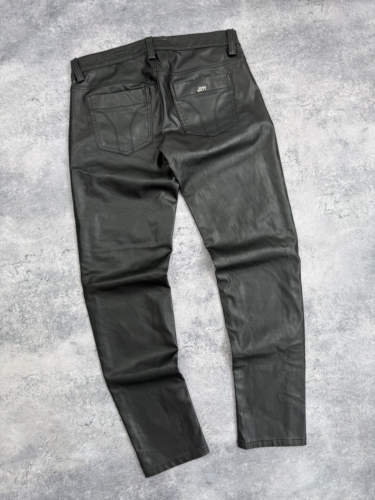 Miss Sixty Miss Sixty Faux Leather Pants Black Zip Shot Vintage Y2K Size 27" / US 4 / IT 40 - 20 Thumbnail