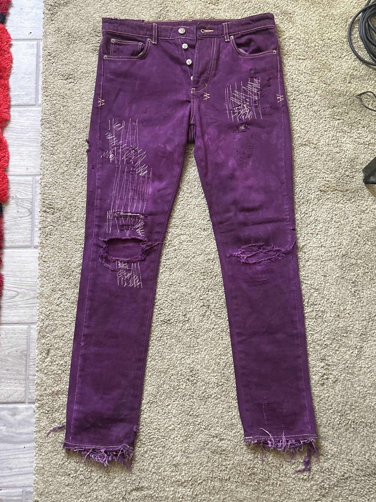 Japanese Brand Purple hand made denim Size US 32 / EU 48 - 4 Thumbnail