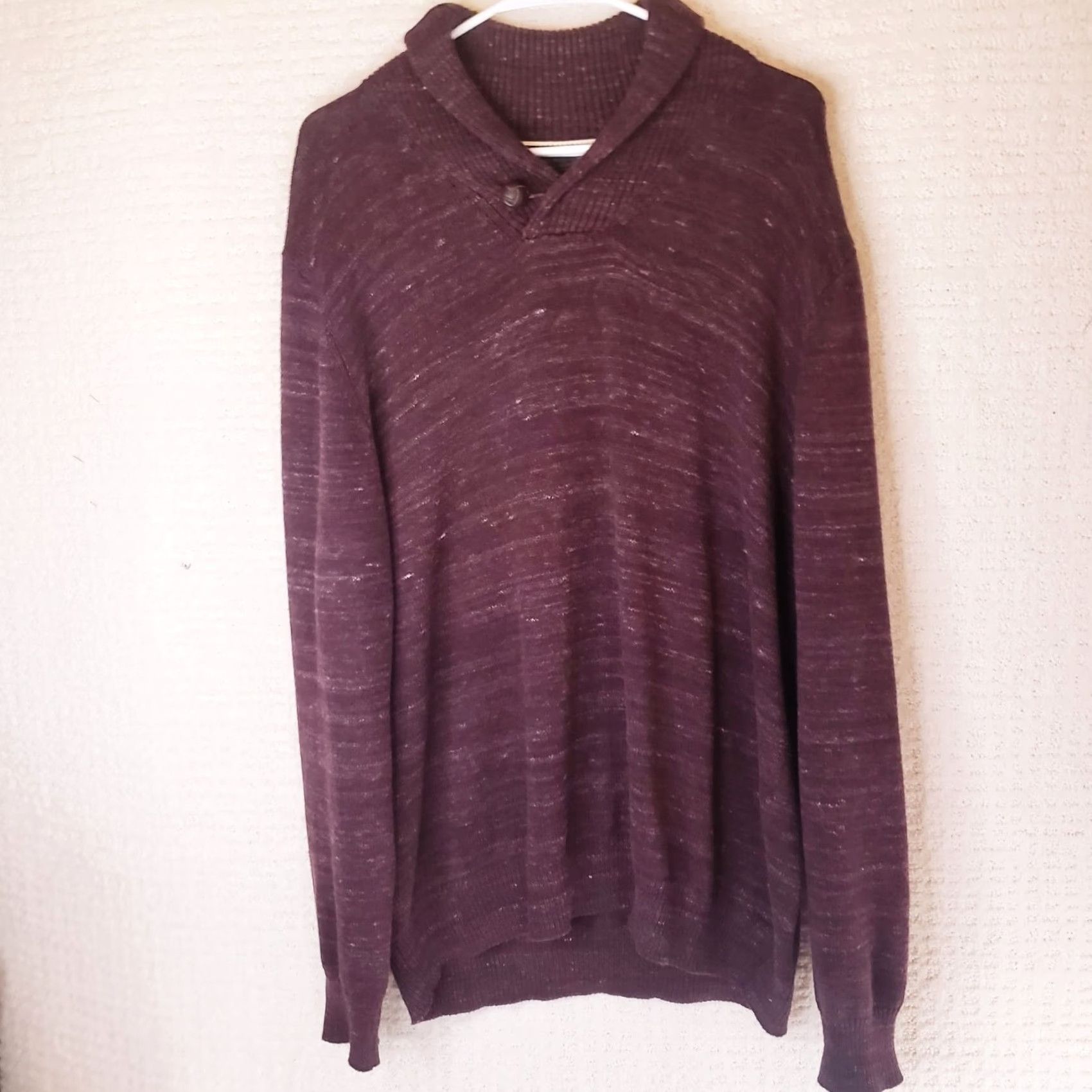 Weatherproof Weatherproof Sweater Pullover Men XL Cowlneck Heather Maroon Button Knit Cotton Casual Winter Fall Spring Summer Hiking Walking Mens Size US XL / EU 56 / 4 - 2 Thumbnail
