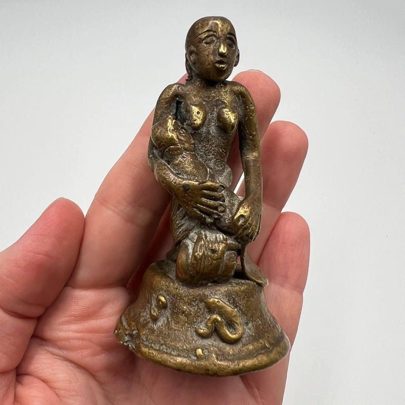 Vintage Antique Cast Bronze Brass Decor Figure primitive Size ONE SIZE - 1 Thumbnail