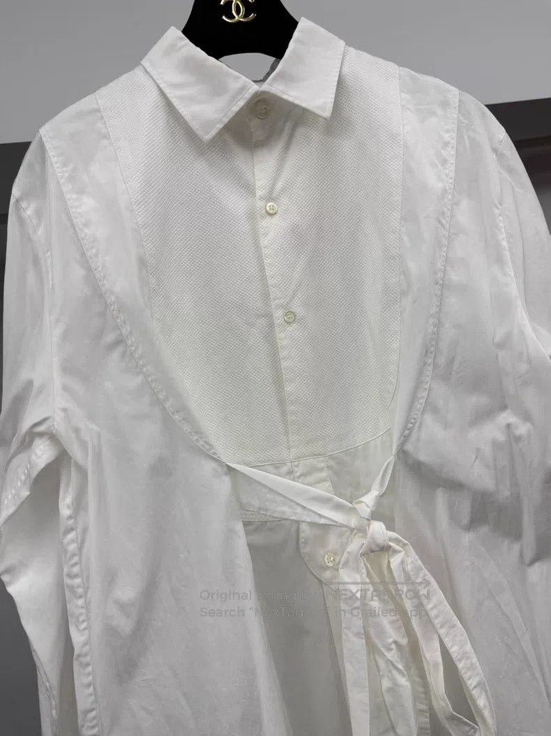 Dior Dior White ty-up shirt dress Size XS / US 0-2 / IT 36-38 - 2 Thumbnail
