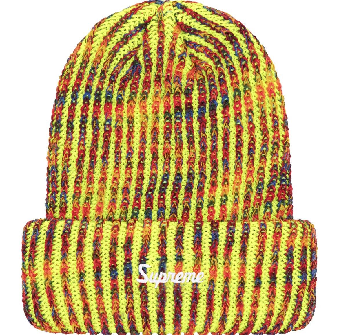 Supreme Supreme Rainbow Loose Gauge Beanie Neon Yellow FW25 Size ONE SIZE - 1 Thumbnail