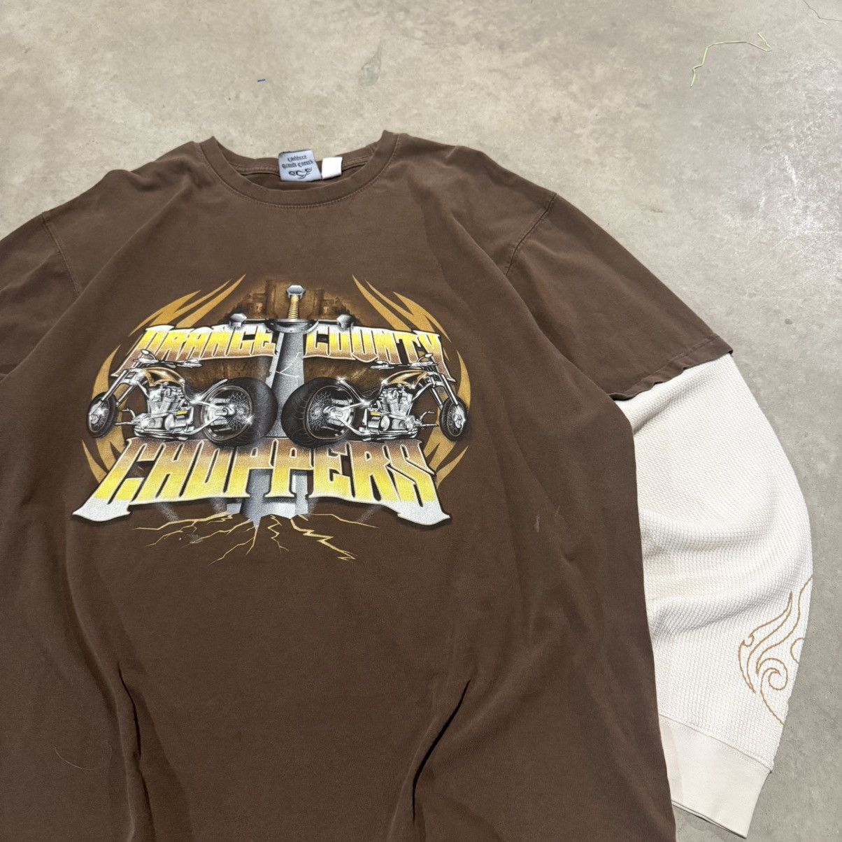 West Coast Choppers Vintage Orange County Choppers Thermal Lined Shirt Size US L / EU 52-54 / 3 - 2 Thumbnail