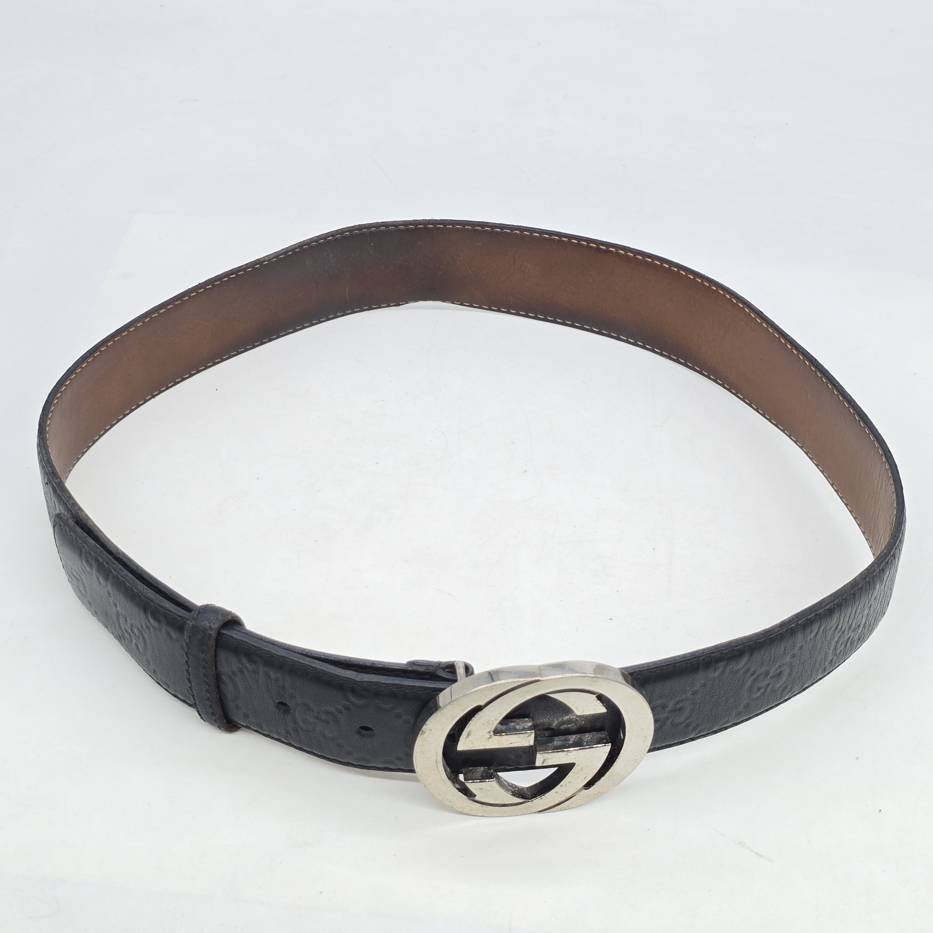 Gucci Gucci - Guccissima Interlocking GG Buckle Belt Size 30 - 5 Thumbnail