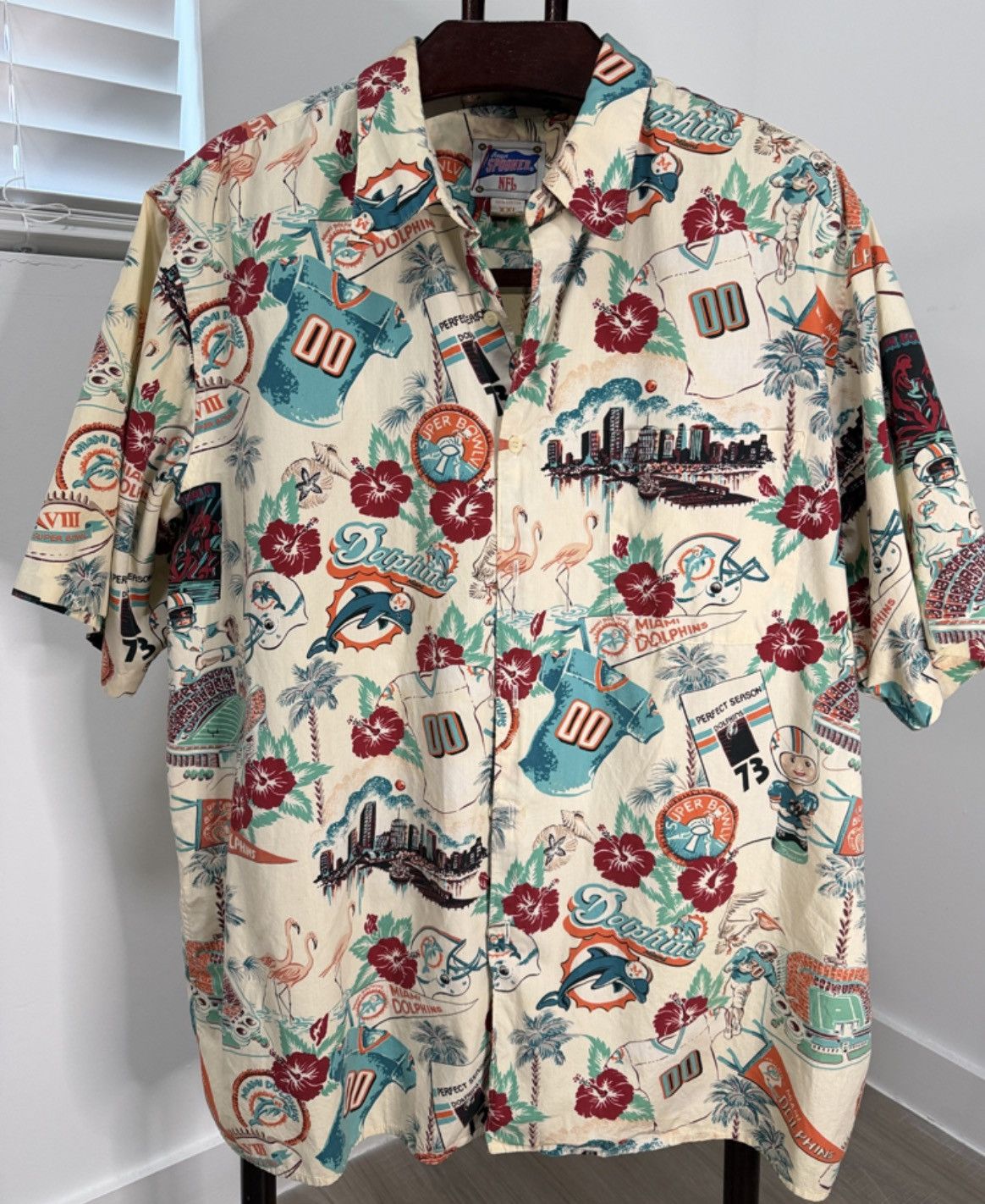 Reyn Spooner Vintage Reyn Spooner NFL Miami Dolphins Team Button Down Size US XXL / EU 58 / 5 - 1 Thumbnail