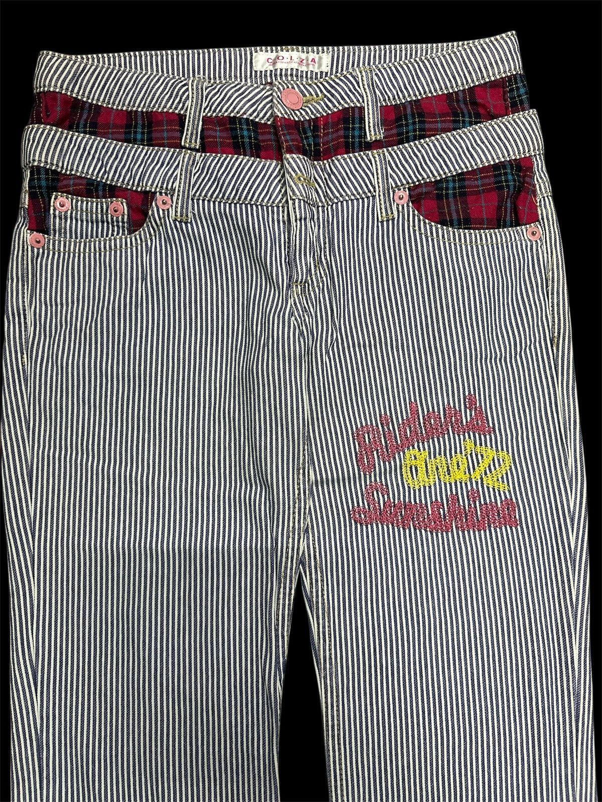 Japanese Brand Hickory Style💥 Double Waist Hickory Stripe 💥 Size US 35 - 4 Thumbnail