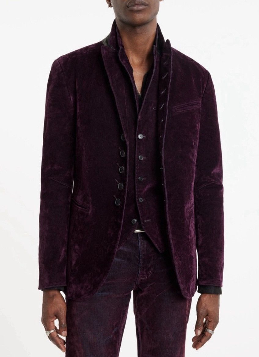 John Varvatos Woodward flocked velvet jacket EU 50 USA 40 Size US M / EU 48-50 / 2 - 10 Thumbnail
