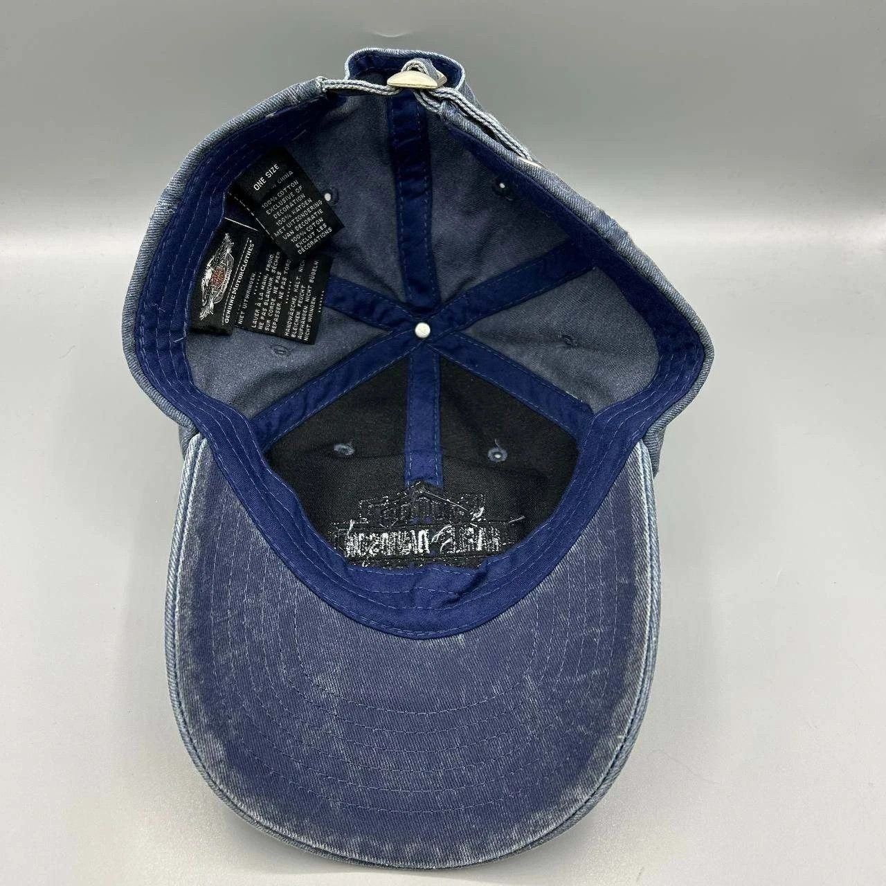 Harley Davidson Harley Davidson Motorcycles Hat Denim Embroidered Strap Back Size ONE SIZE - 2 Thumbnail