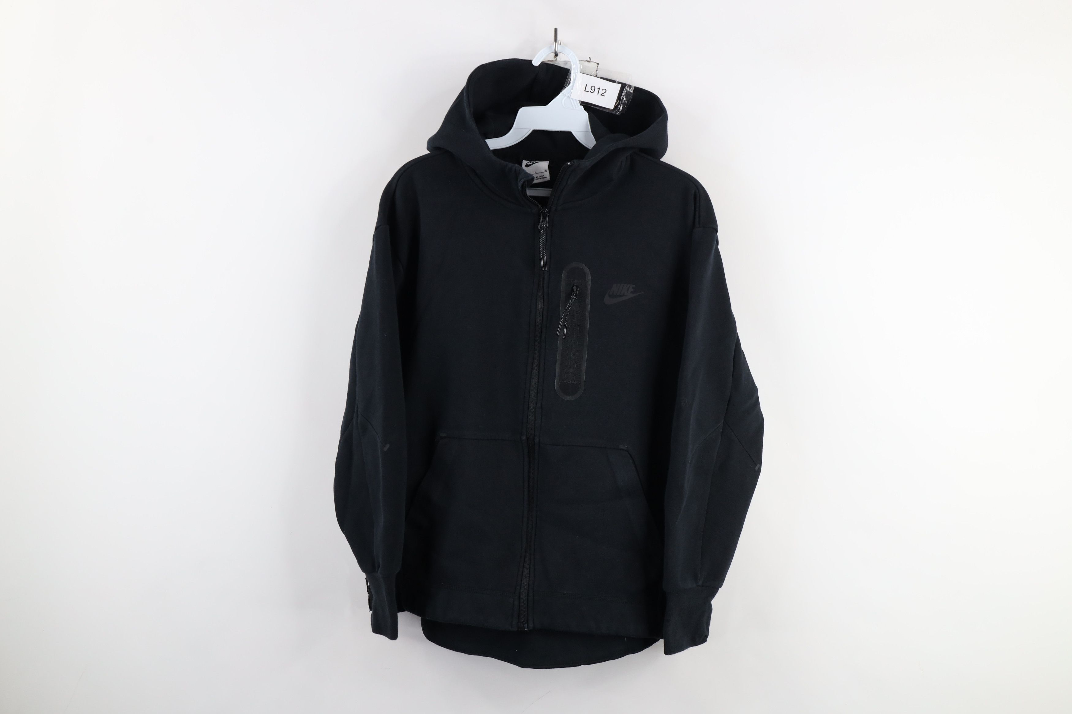 Nike × Vintage Nike Tech Fleece Spell Out Full Zip Hoodie Sweatshirt Black Size S / US 4 / IT 40 - 1 Thumbnail