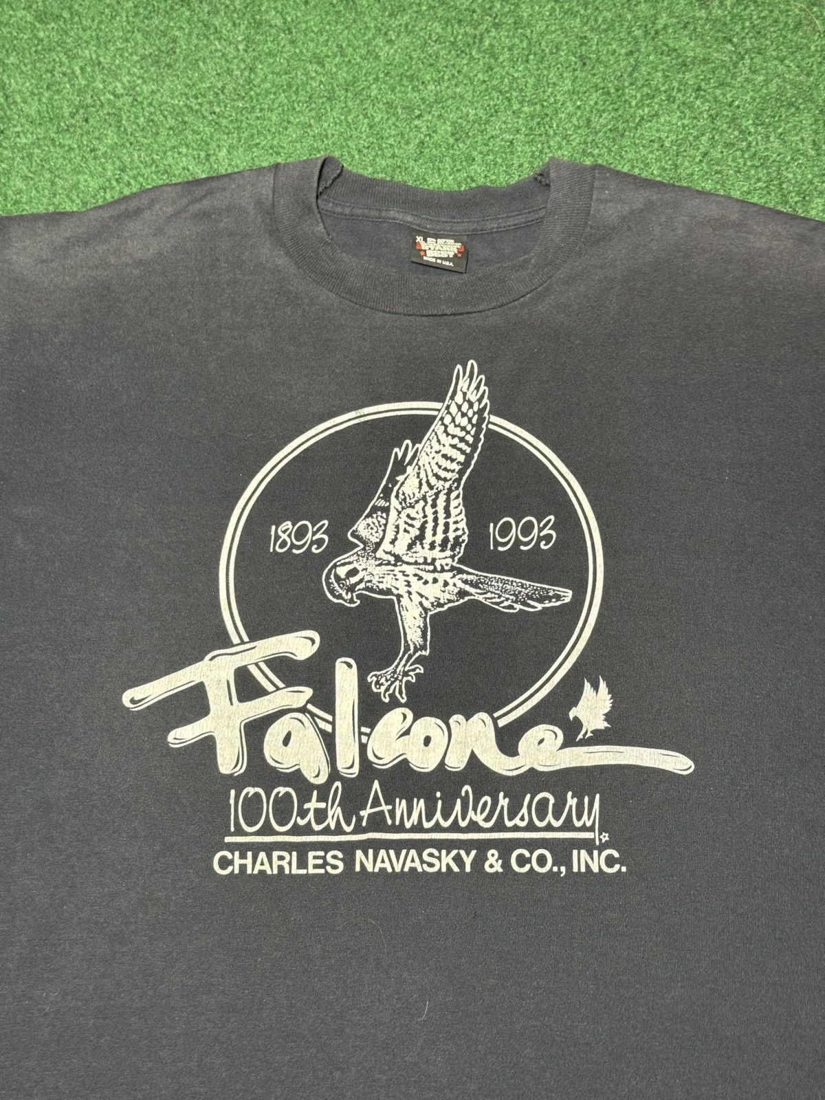 Vintage Vintage 90s Falcone Charles Navasky & Co Black XL T Shirt Size US XL / EU 56 / 4 - 2 Thumbnail