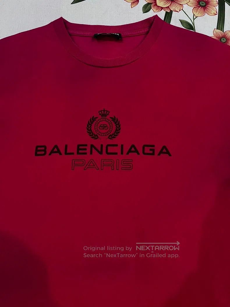 Balenciaga Balenciaga Burgundy short-sleeve T-shirt Size US S / EU 44-46 / 1 - 2 Thumbnail