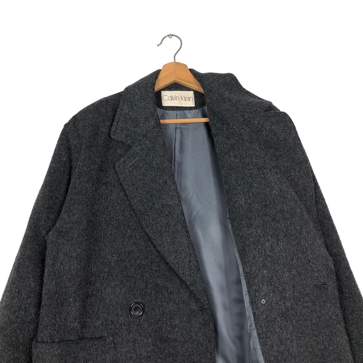 Calvin Klein 🔥Rich Grey Long Jacket Wool Herringbone Calvin Klein Size US M / EU 48-50 / 2 - 12 Thumbnail