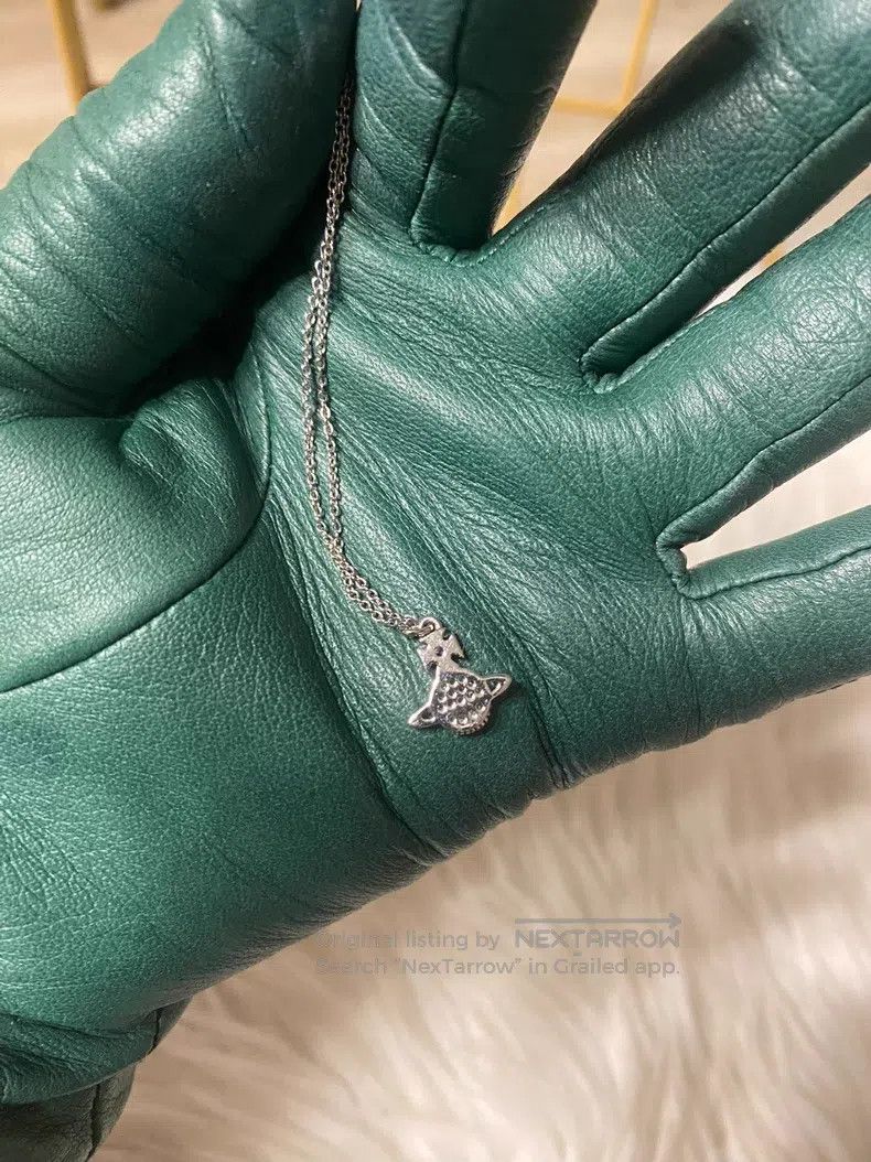 Vivienne Westwood Fully diamond Saturn flat necklace