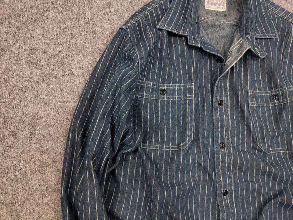 Japanese Brand Non Stock Flyer Japan Wabash Vent Hole Vintage Work Shirt Size L / US 10 / IT 46 - 7 Thumbnail